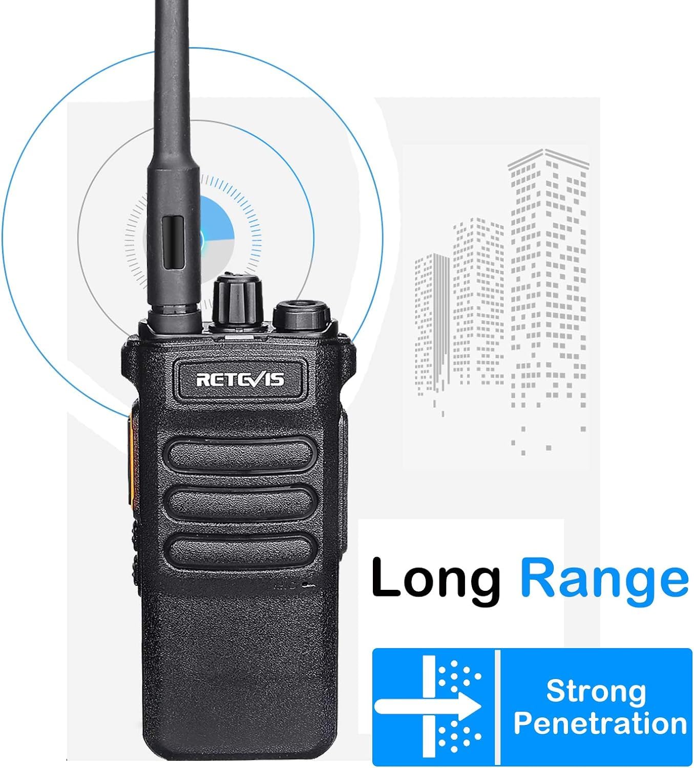 Retevis Rt86 Walkie Talkies Long Range, Heavy Duty 2 Way Radio, High Power Two Way Radio, 2600Mah, Flashlight, Anti Drop Screen, For Factory School(4 Pack)