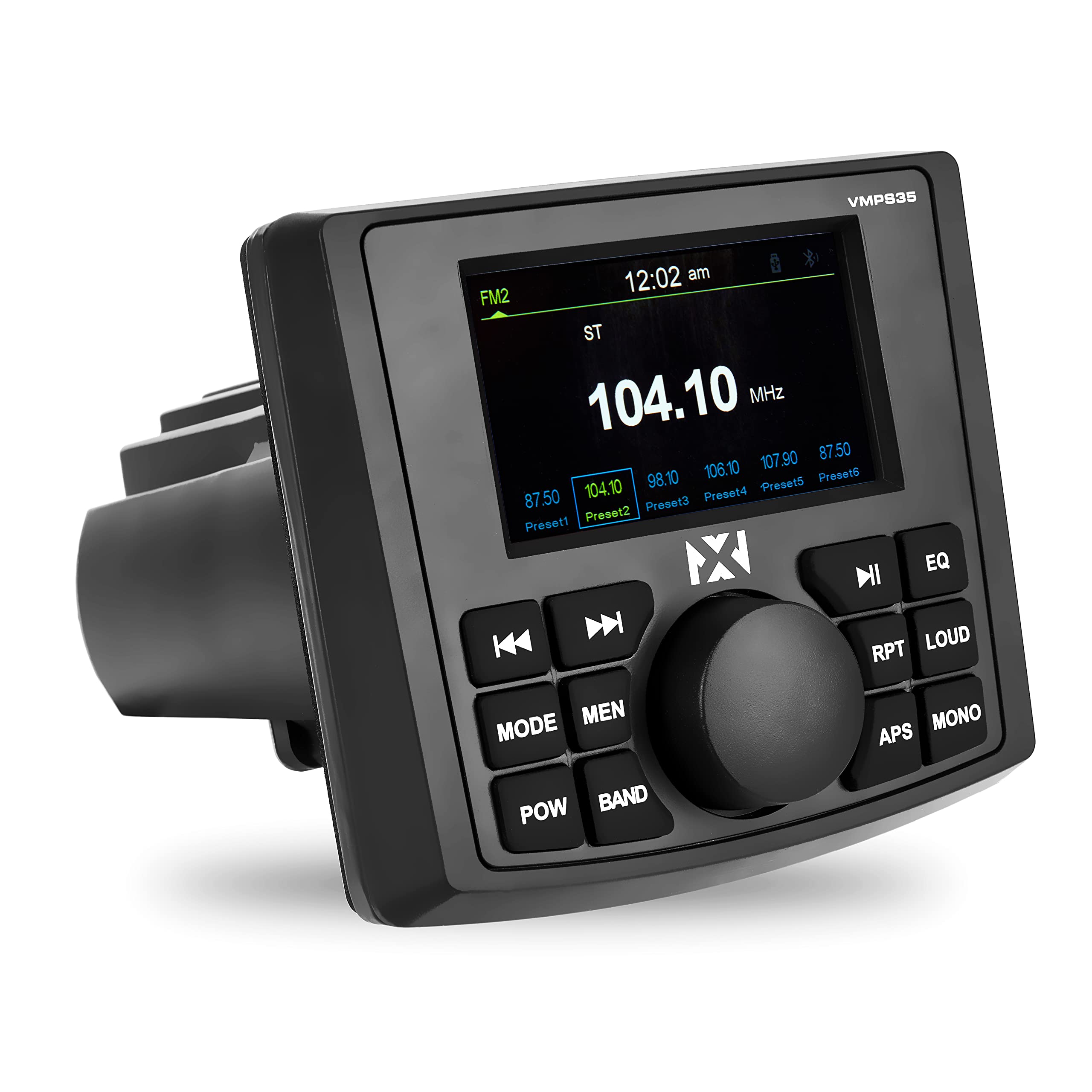 Nvx Vmps35 Gauge Style Marine Stereo With Bluetooth And A 3'' Ultra Bright Full Color Tft Display   Perfect For Boats, Utvs, & A