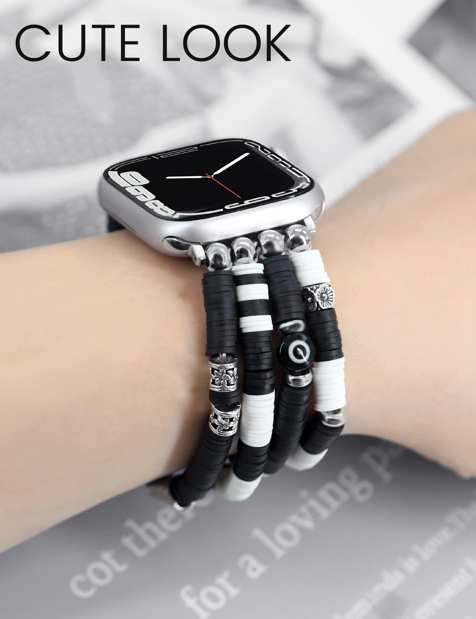 Jr.Dm Beaded Boho Bracelet Compatible With Apple Watch 40Mm 38Mm 41Mm 42Mm For Women, Cute Fashion Preppy Stackable Handmade Ela