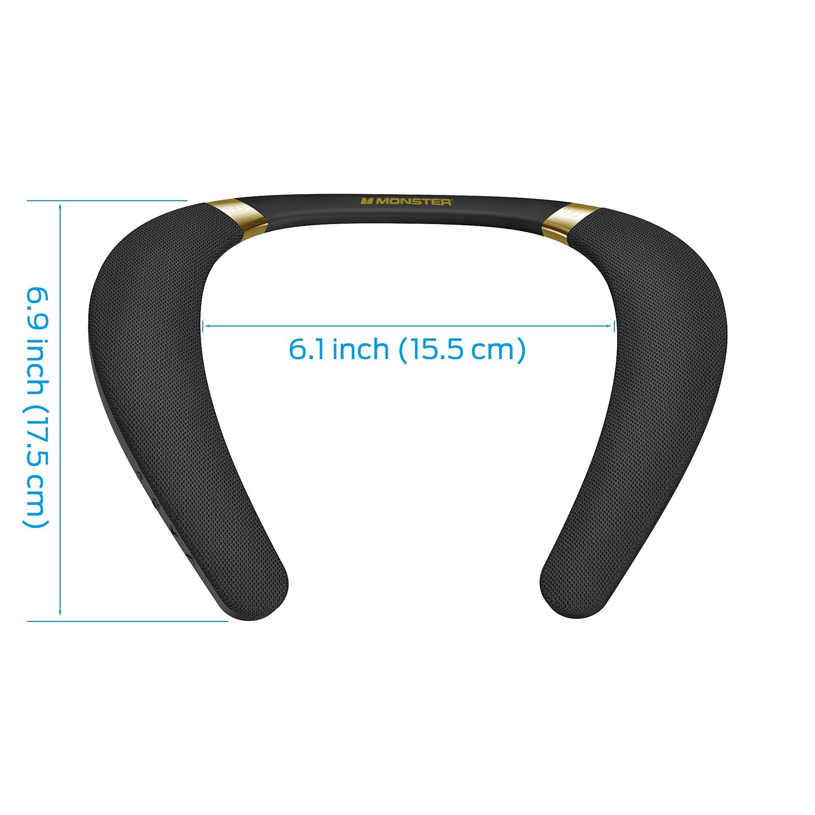 Monster Boomerang Neckband Bluetooth Speaker, Neck Wireless Wearable Speaker With 12H Playtime, True 3D Stereo Sound, Portable S