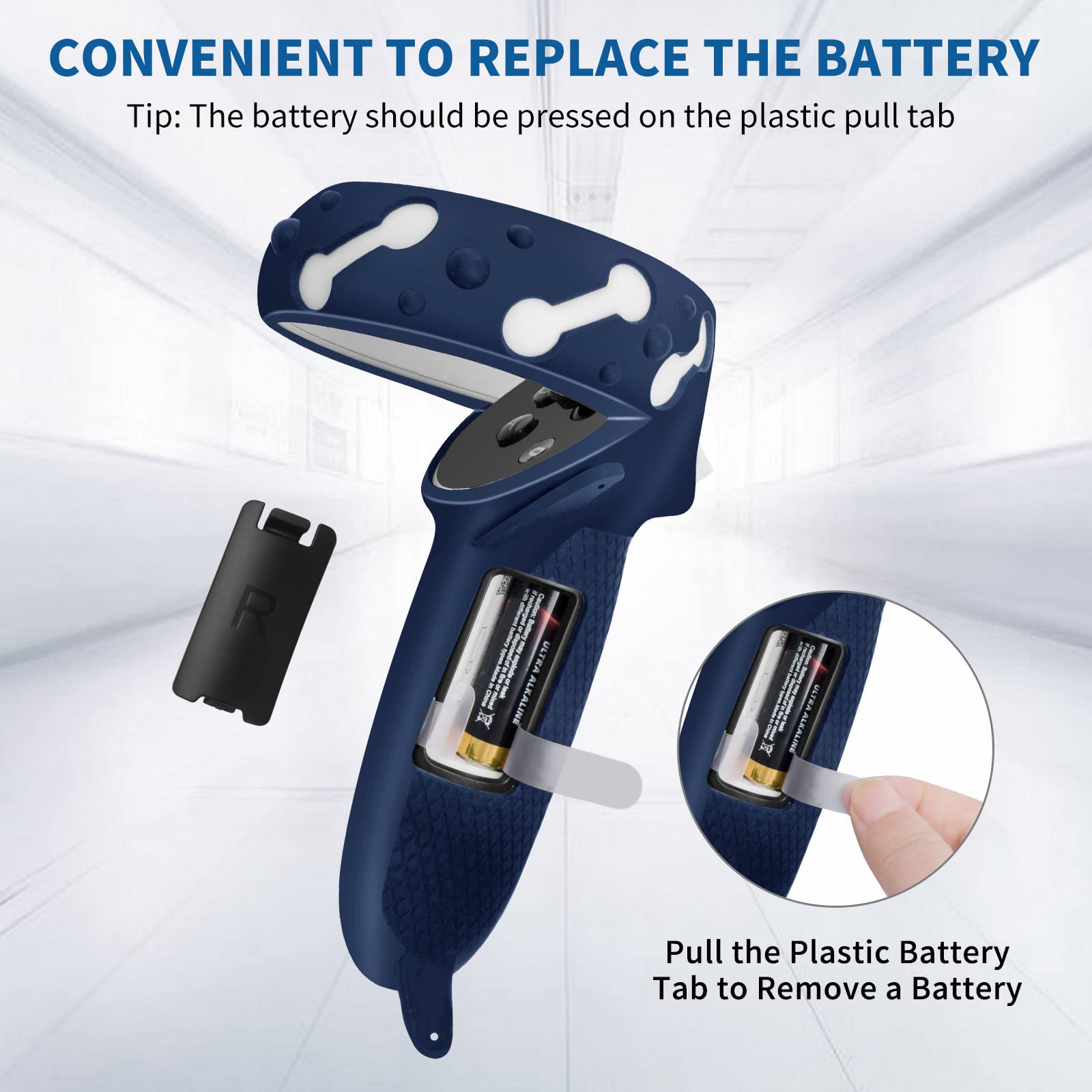 Controller Grips Cover For Meta/Oculus Quest 2,Anti Throw Strap With Battery Opening,Extended Controller Grips Covers Suitable F