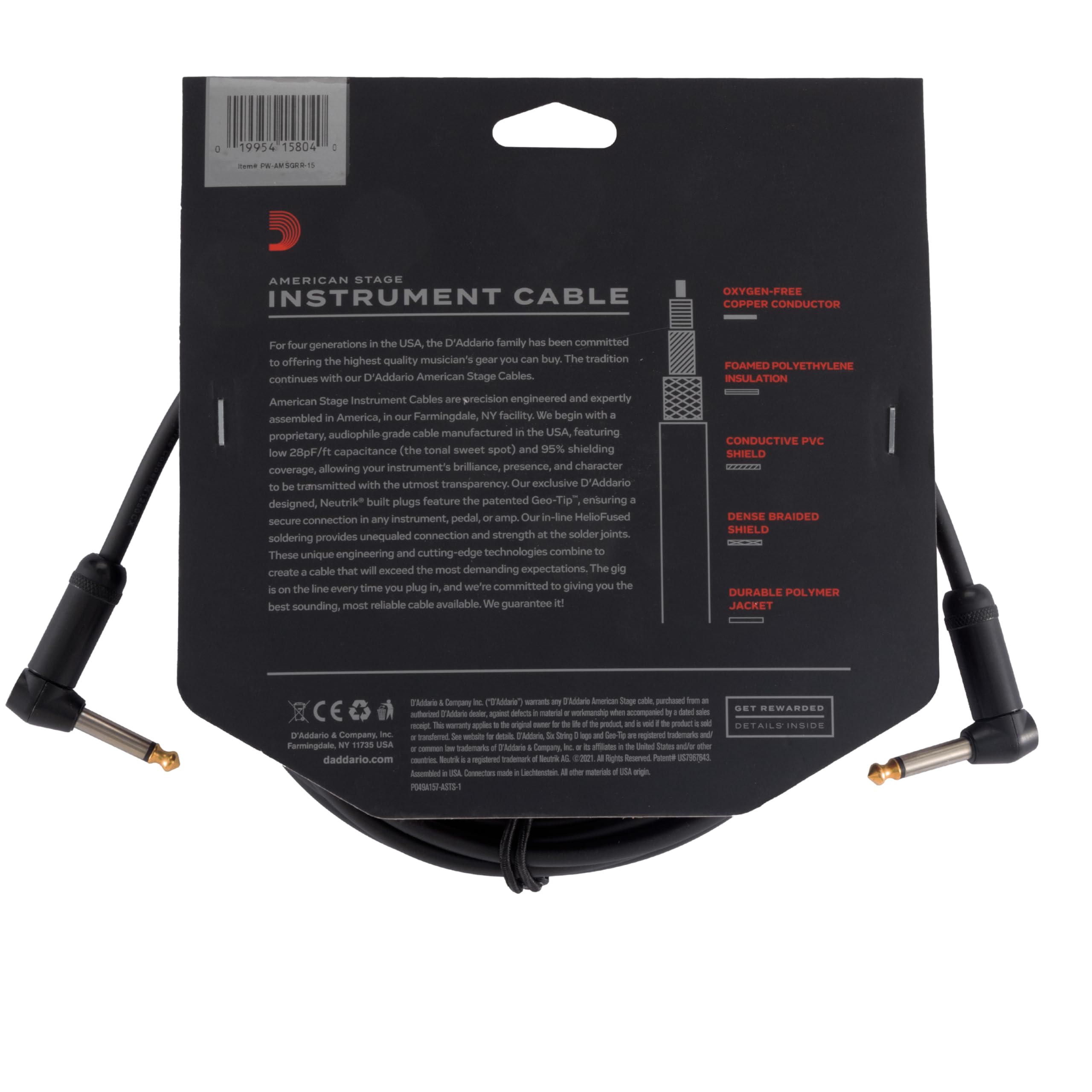 Planet Waves Pw Amsgrr 15 Instrument Cables