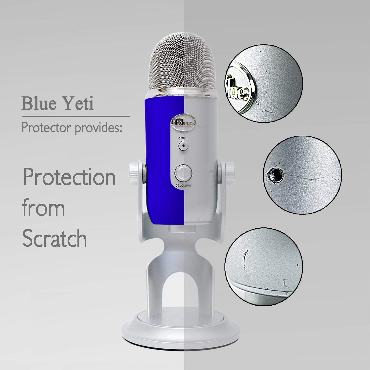 YOUSHARES Blue Yeti Protector   Full Protection Silicon Cover for Yeti & Yeti Pro Microphone (Yeti Blue)