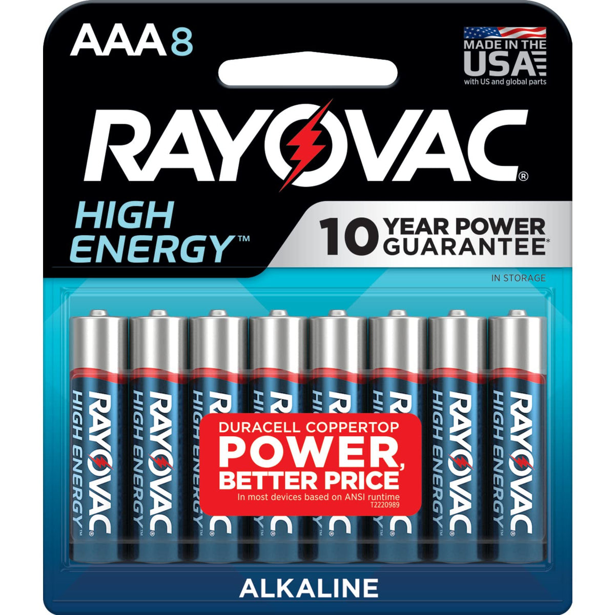 Rayovac Aaa Batteries, Alkaline, 8 Count