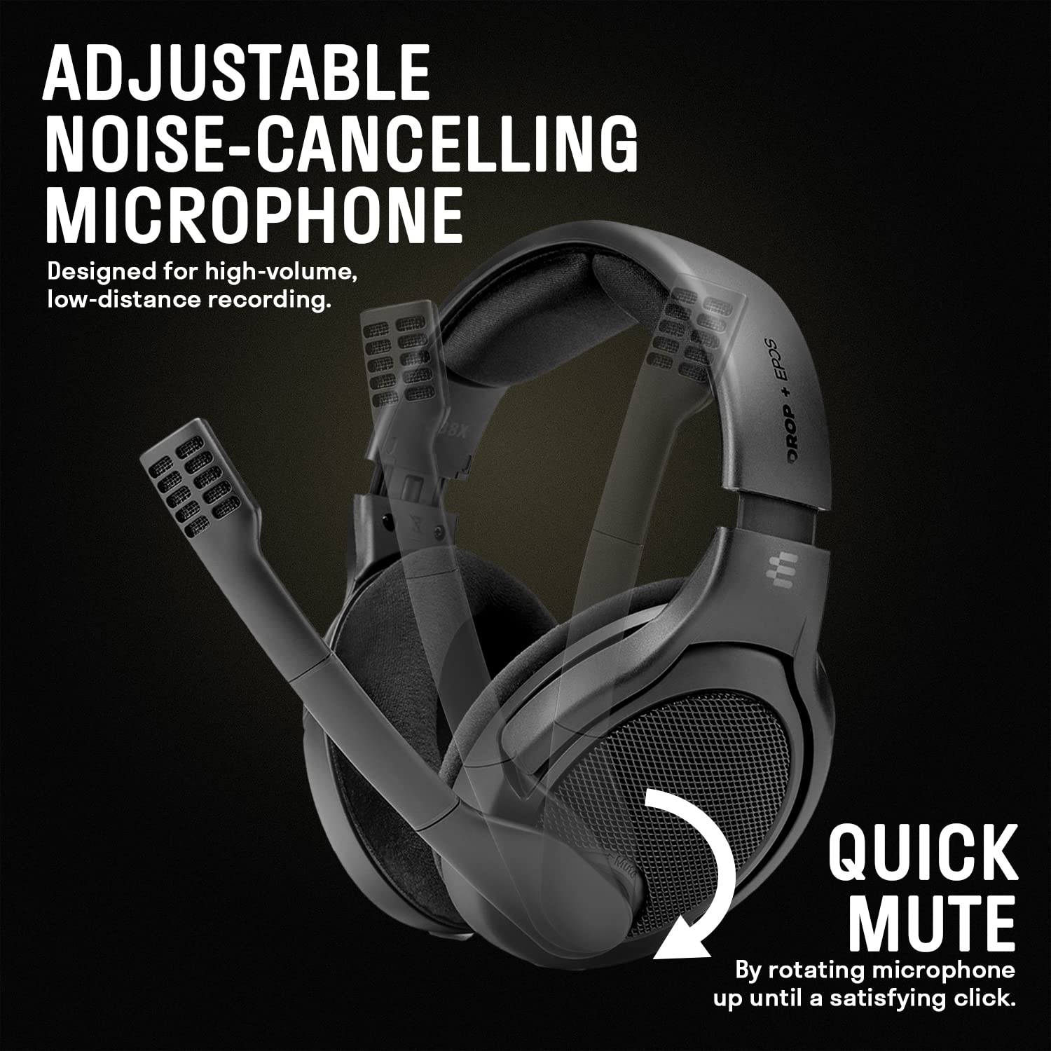 Drop + Epos Pc38X Gaming Headset Noise Cancelling Microphone With Over Ear Open Back Design, Velour Earpads, Compatible With Pc, Ps4, Ps5, Switch, Xbox, Mac, Mobile, And More (Black)