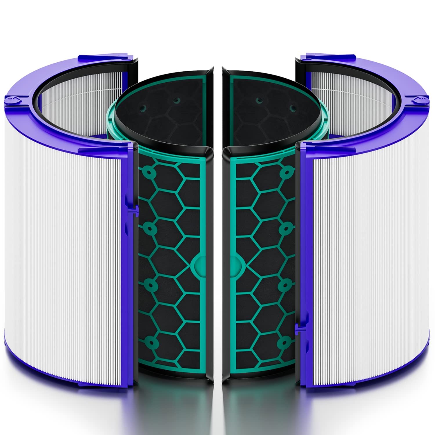 Air Purifier Filter Replacements For Dyson Hp04 Tp04 Dp04 Tp05 Dp05, Sealed Two Stage 360 Ture Hepa And Activated Carbon Filter