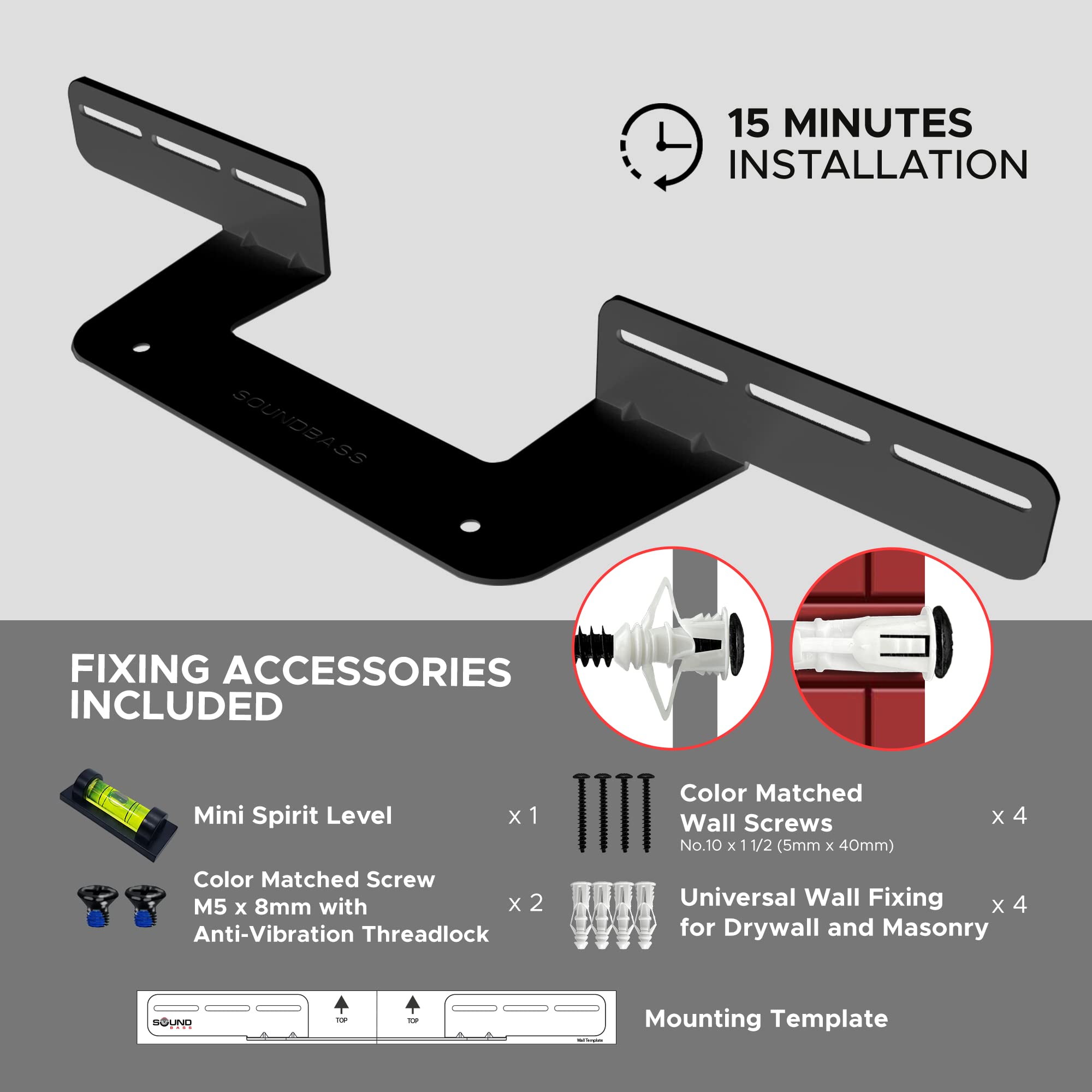 Soundbar Mount For Sonos Beam Compatible With Generation 1 & 2 Sonos Beam Sound Bar Includes All Necessary Mounting Hardware, Mo