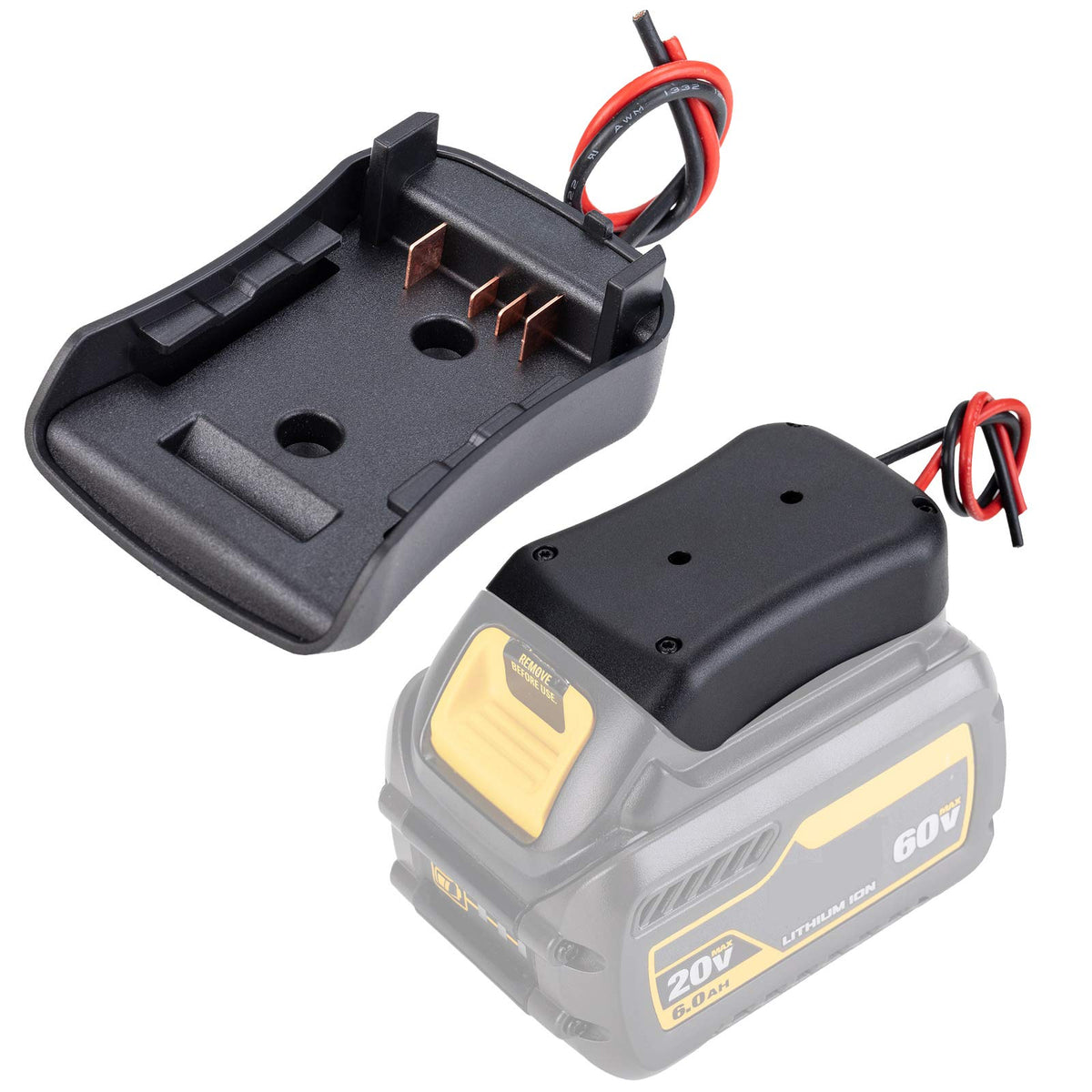 Power Wheels Battery Adapter For Dewalt Flexvolt 60V Max Battery Dock Power Connector 12 Gauge 54
