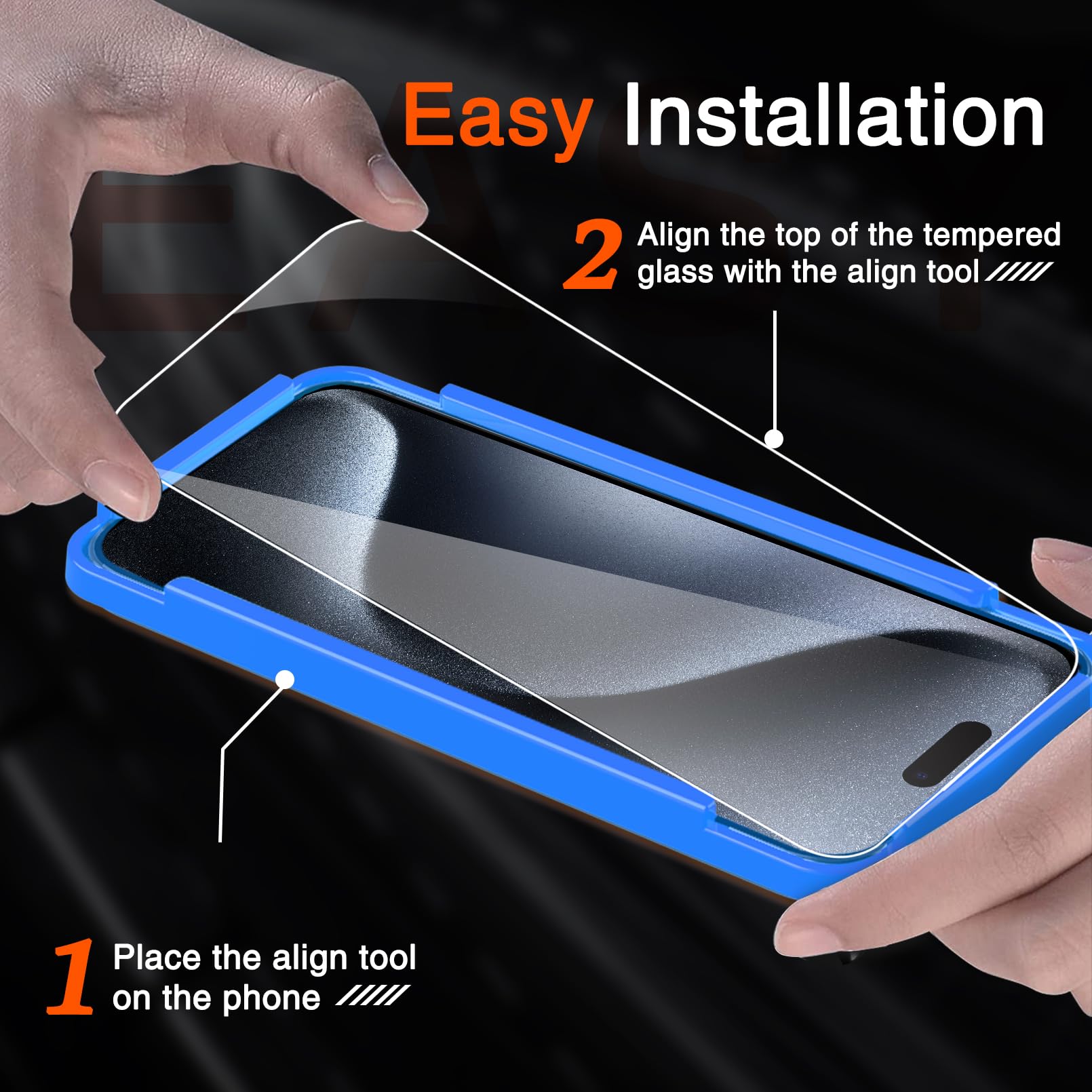 Milomdoi 3 Pack Screen Protector For Apple Iphone 15 Pro With 3 Pack Tempered Glass Camera Lens Protector, Ultra 9H Accessories,