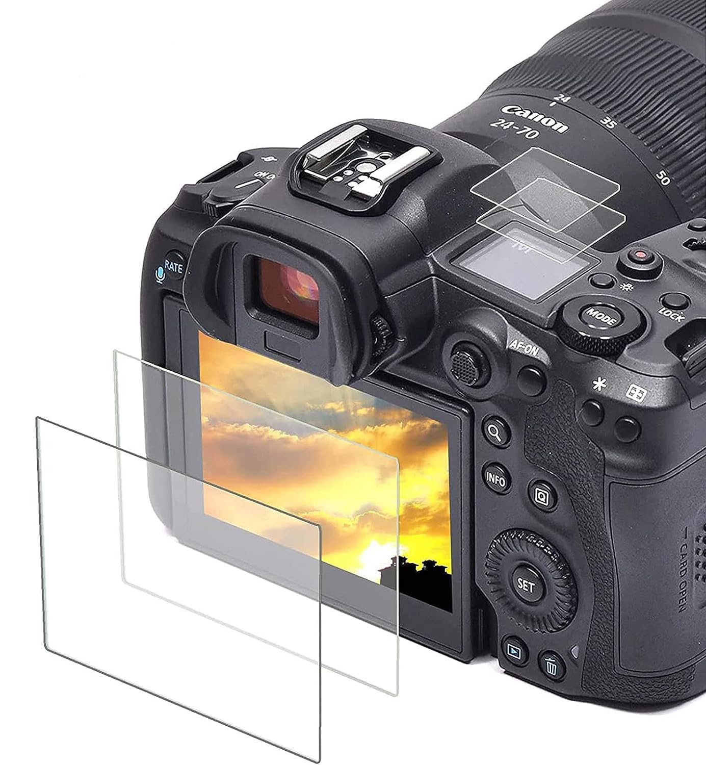 Pctc Screen Protector For Eos R5 Top Appliable For Canon R5 / R5 C Full Frame Mirrorless Camera (2+2Pack), 0.3Mm 9H Hardness Tem