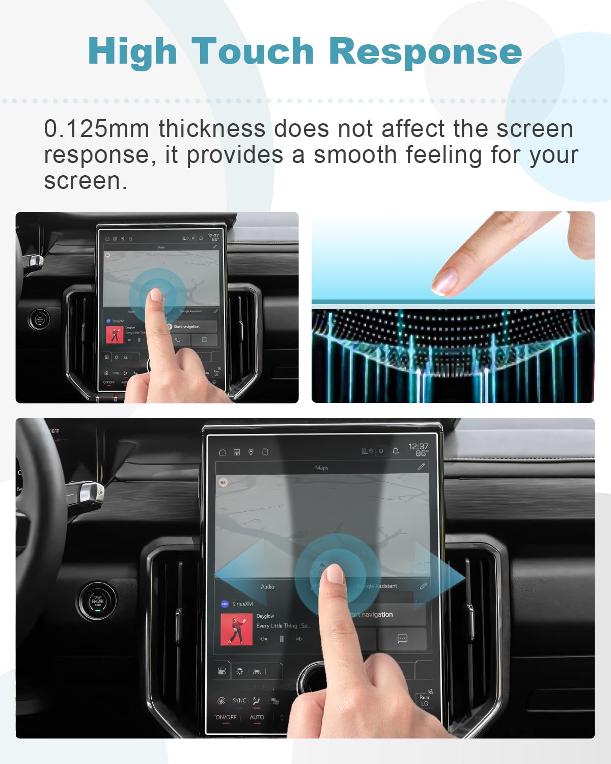 Cdefg 2Pcs For 2024 2025 Gmc Acadia 15� Screen Protector 2024 2025 Gmc Acadia Elevation At4 Denali Accessories 2024 2025 Acadia Center Screen Guard Screen Cover Anti Glare Hd Clear