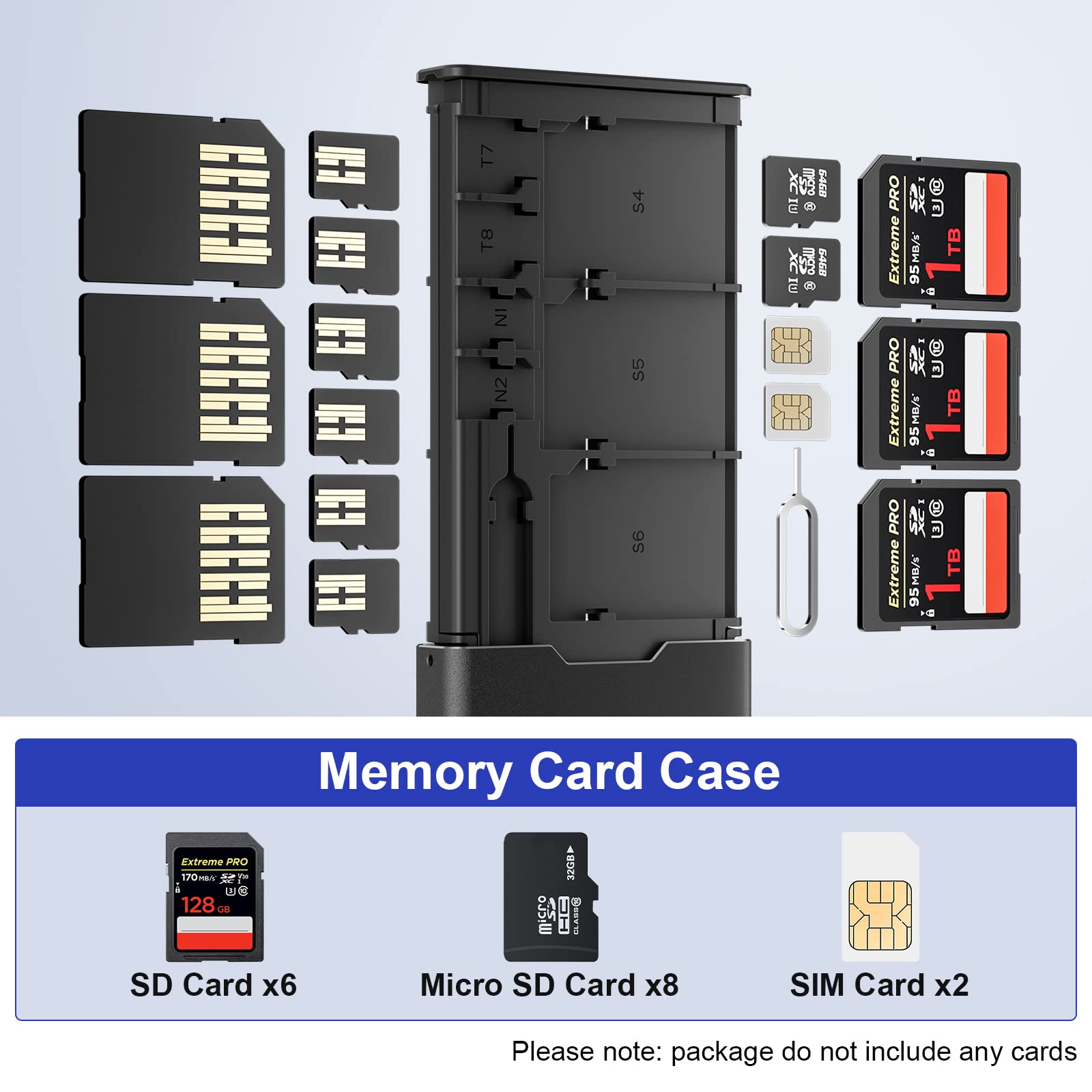 Budi Pop-Up Design Memory Card Case Crush & Shockproof Memory Card Wallet For Micro Sd Sdxc Sdhc Tf Cards And 6 Sd Cards/Micro S