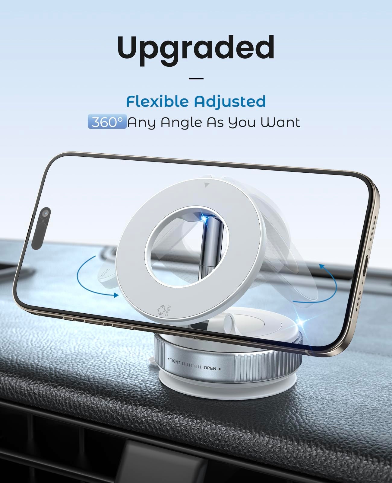 Jononser Vacuum Magnetic Phone Holder, Suction Cup Phone Mount For Magsafe, 360 Adjustable Magnetic Phone Holder, Pocket Size Fo