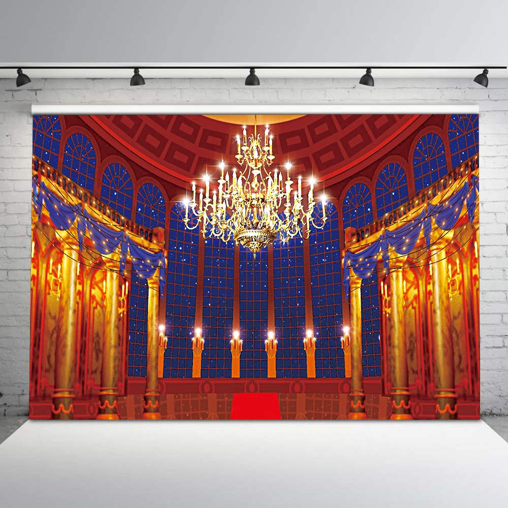Vidmot Ballroom Backdrop For Photography Beast'S Palace Background For Girl Princess Belle Party 7X5Ft Magnificent Castle Backgr