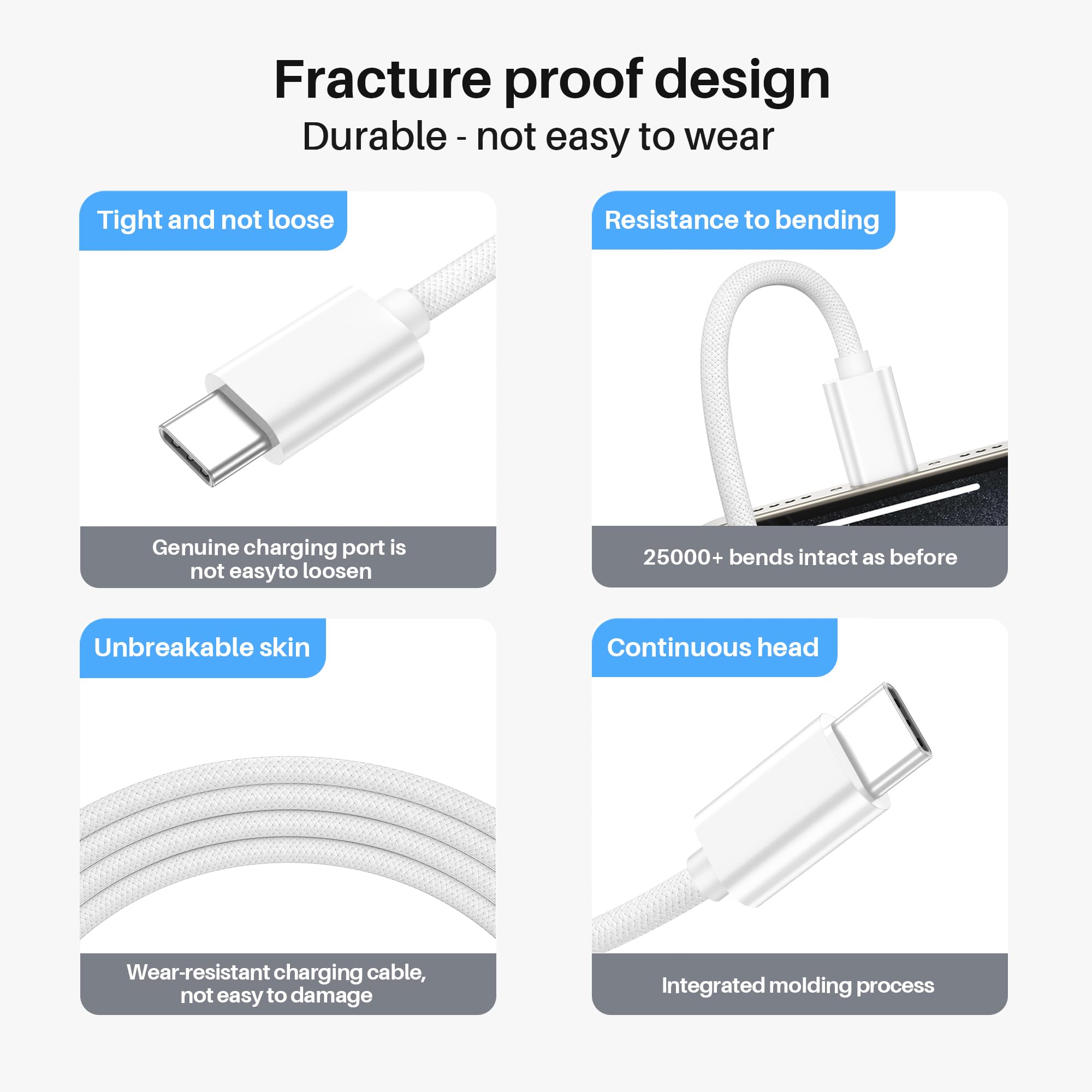 Car Carplay Woven Cable For Iphone 15 6.6 Ft Usb A To Usb C 3.2 Gen 2 Carplay Adapter Cord Wire For Iphone 15,15 Plus,15 Pro/Pro