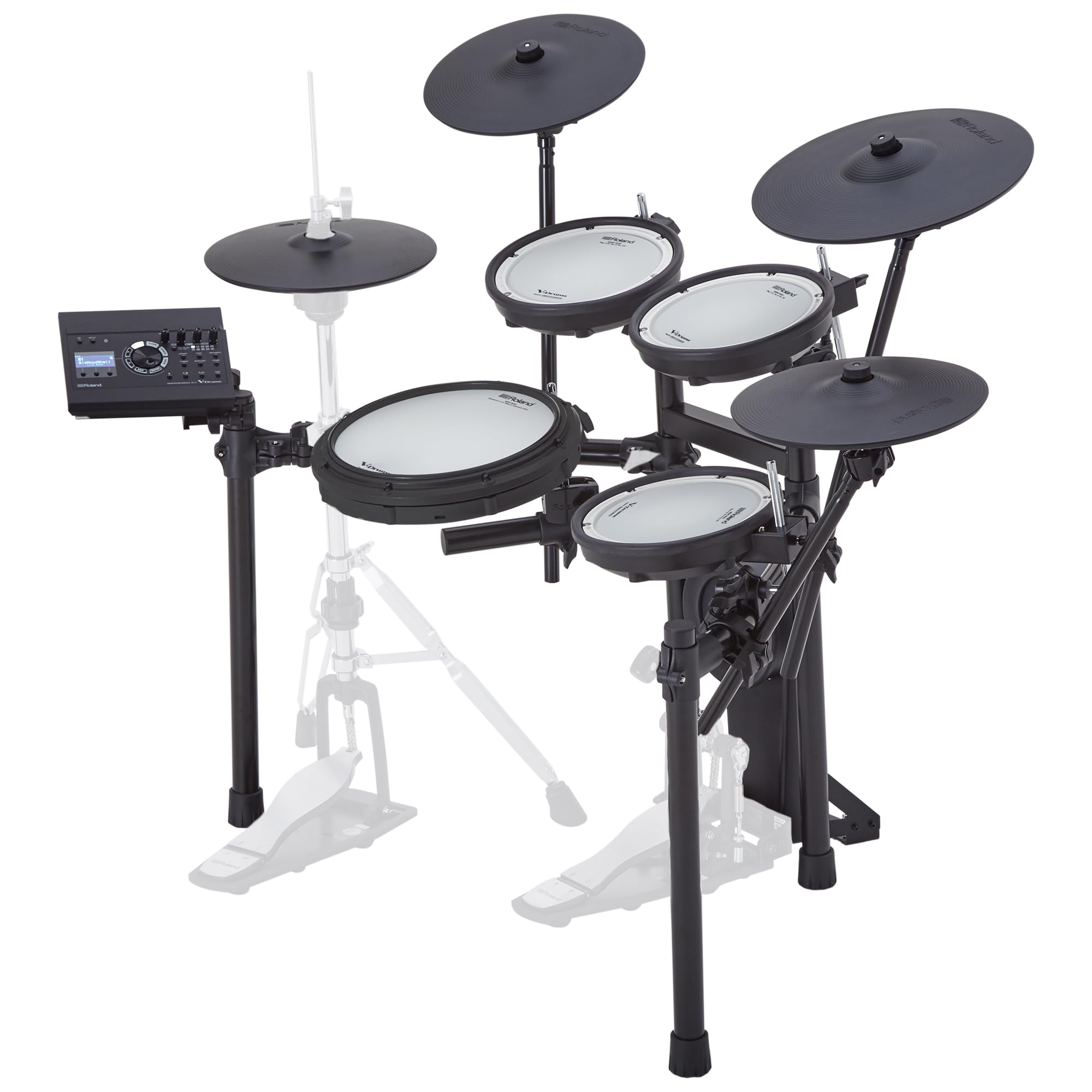 Roland V Quiet 5 Piece Electronic Crashes, Ride & Hi Hat Mounted On Acoustic Stand Td 17Kvx2 Ultimate Generation 2 Drums Kit