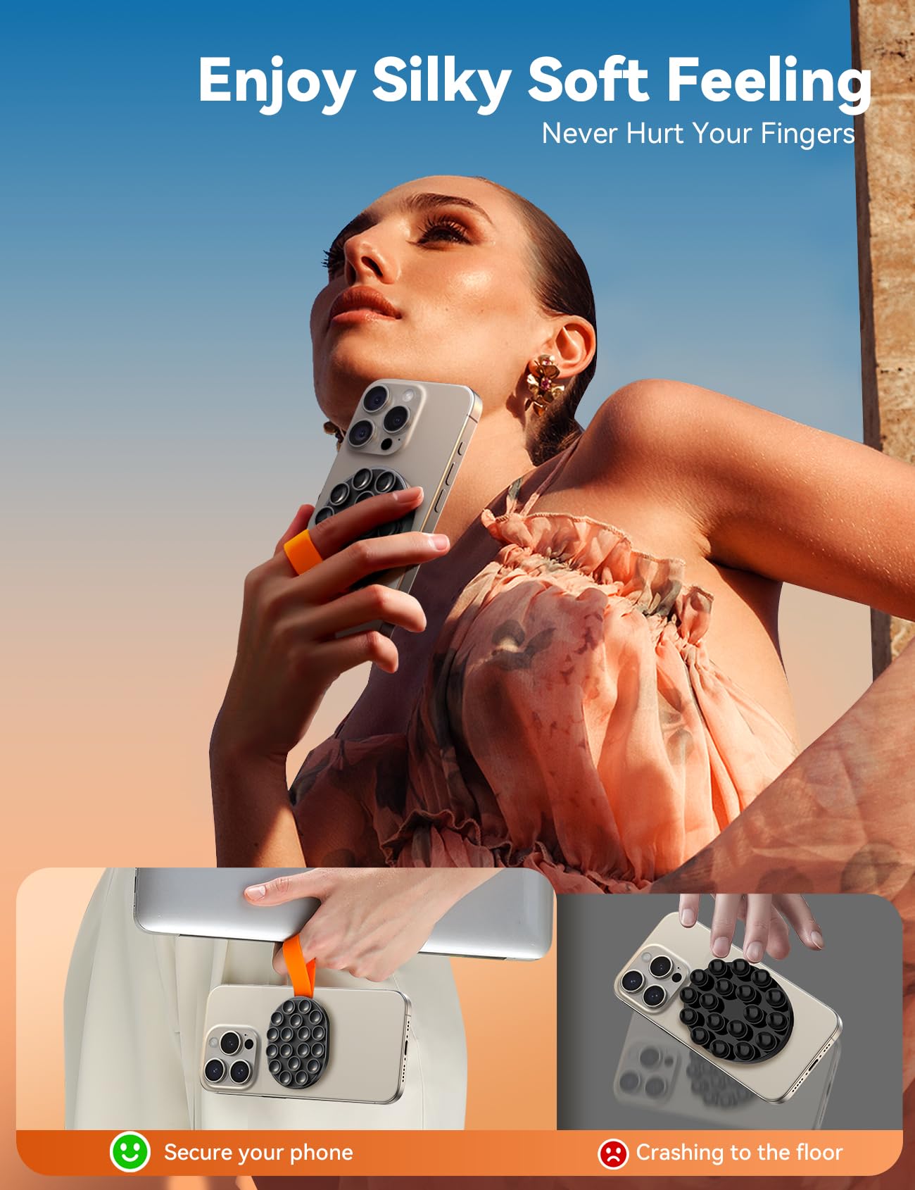 Joyroom Magnetic Suction Cup Phone Mount, Silicone Suction Phone Case Holder, Magsafe Octo Cup Buddy Phone Grip Mount For Hands-