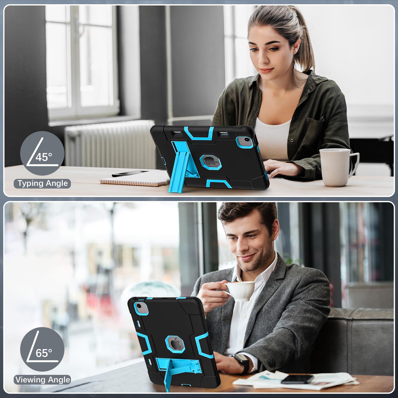 Tsqqst For Ipad Air 11 Inch Case M2 2024, Full Body Protection Shockproof Kids Case Cover With Stand Pencil Holder For Ipad Air