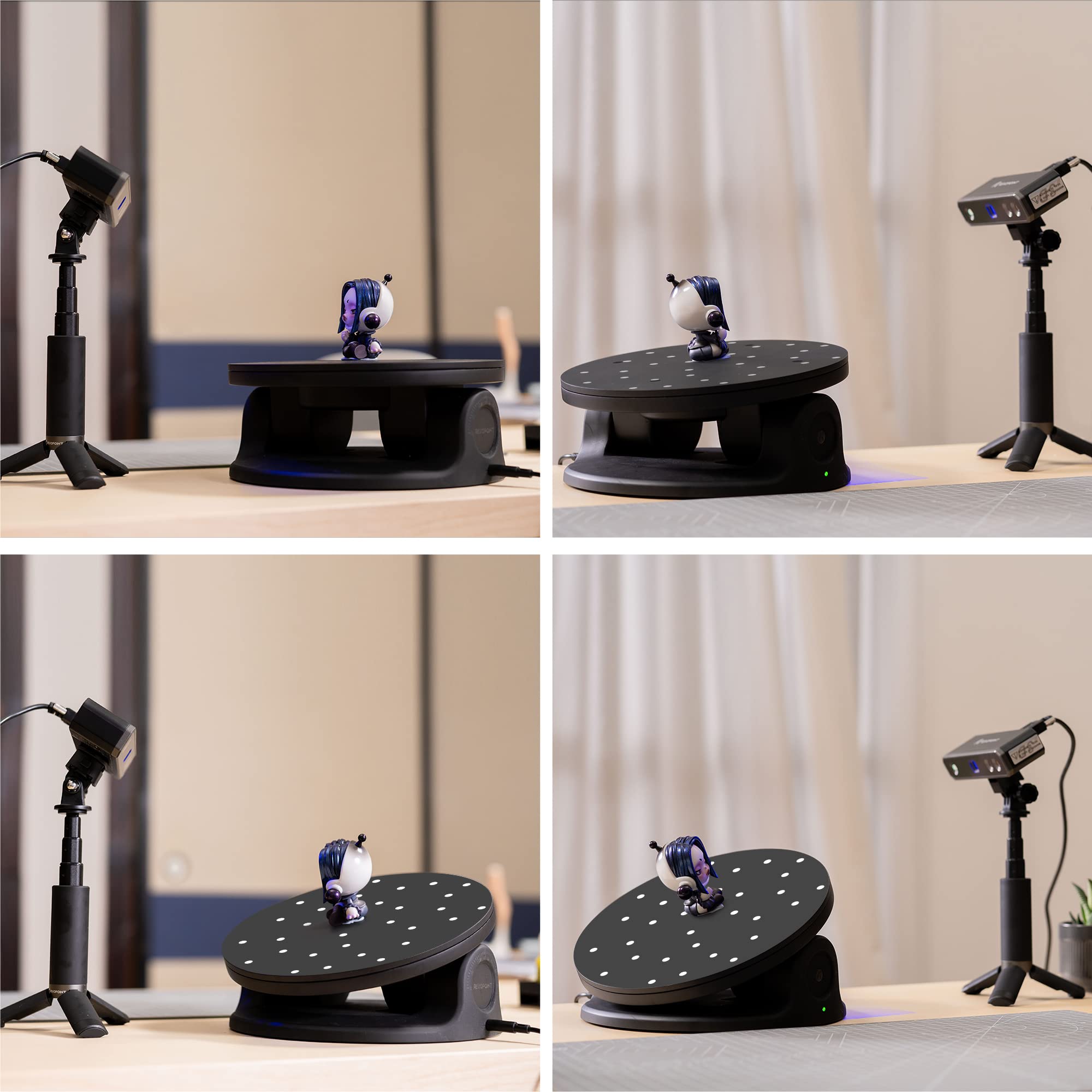 Revopoint Dual Axis Turntable For Accurate 3D Scanning, Easy Capturing Detail-Rich 3D Data Of Small-Medium Objects