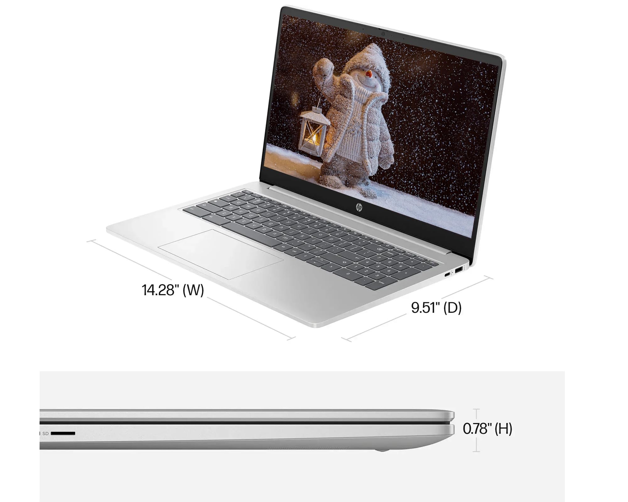 Hp Chromebook With Gemini Ai Chrome Os | 15.6'' Hd Display | 8Gb Lpddr5 Ram | 64Gb Ssd & 128Gb Portable Ssd| Intel N200 4 Core C