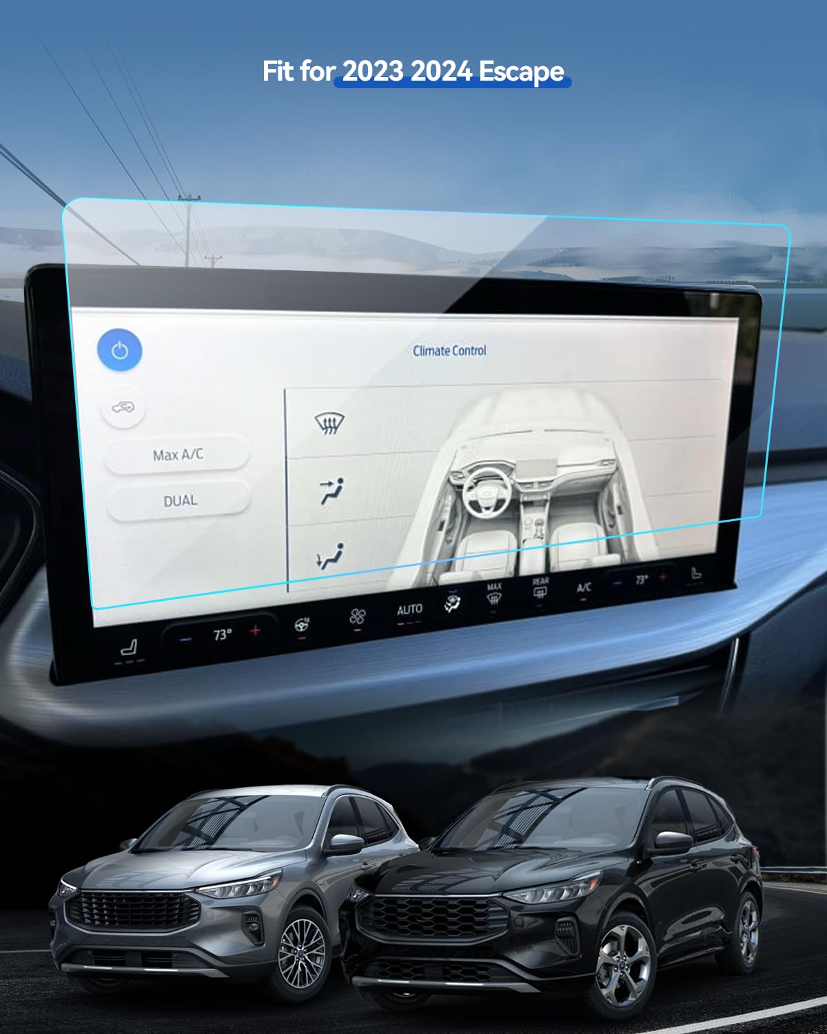 Lantu Car Screen Protector For 2023 2024 Escape (Active/St Line/St Line Select/St Line Elite/Platinum/Plug In Hybrid) Accessorie