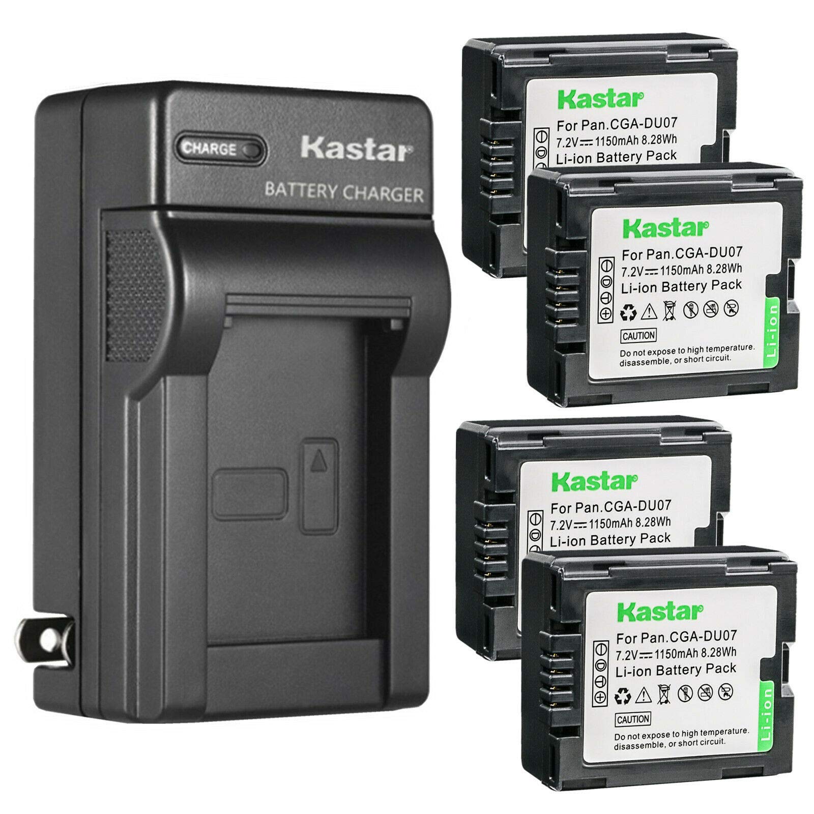 Kastar 4 Pack Battery And Ac Wall Charger Replacement For Panasonic Pv Gs39, Pv Gs50, Pv Gs55, Pv Gs59, Pv Gs65, Pv Gs70, Pv Gs7