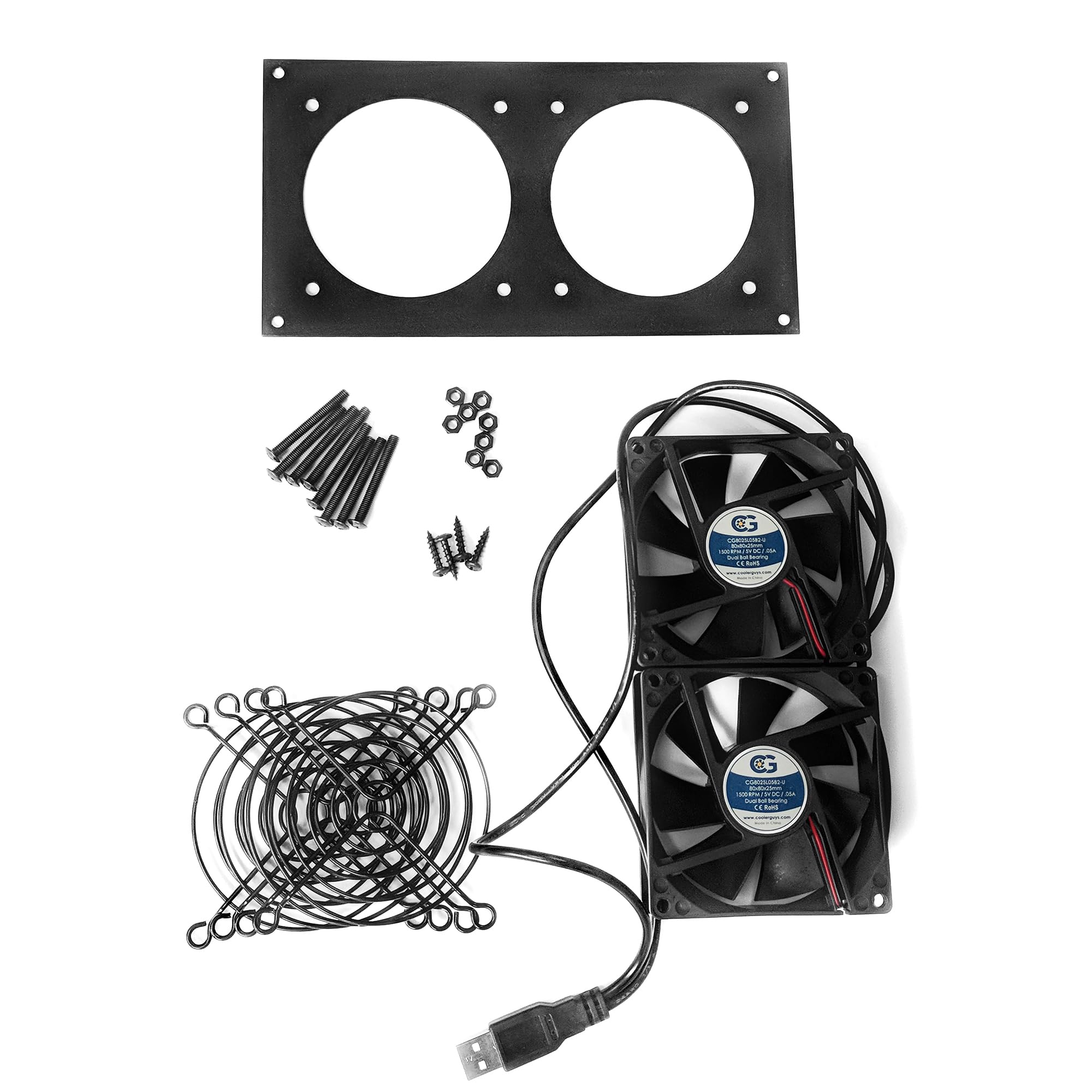 Coolerguys Usb Powered Cooling Fan Kits (Dual 80Mm)