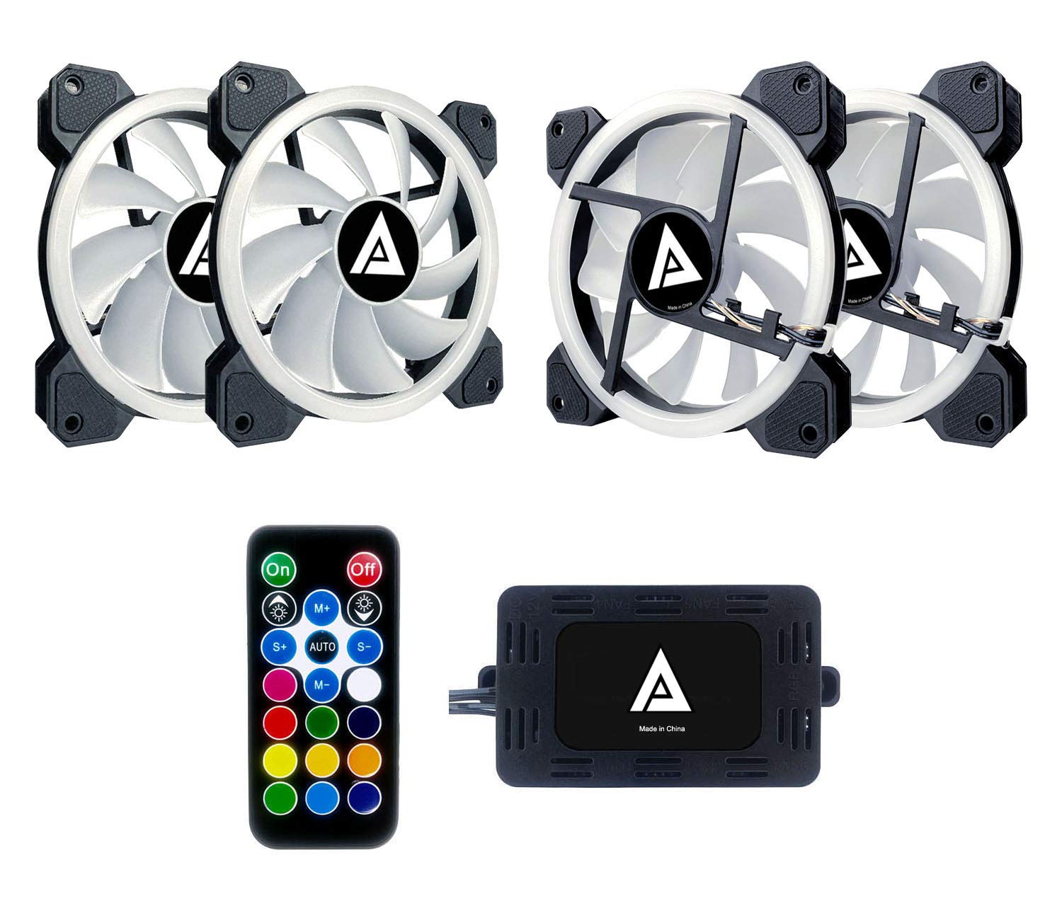Apevia Tl4 Rgb Twilight 120Mm Silent Dual Ring Rgb Color Changing Led Fan For Gaming With Remote Control, 28X Leds & 8X Anti Vib