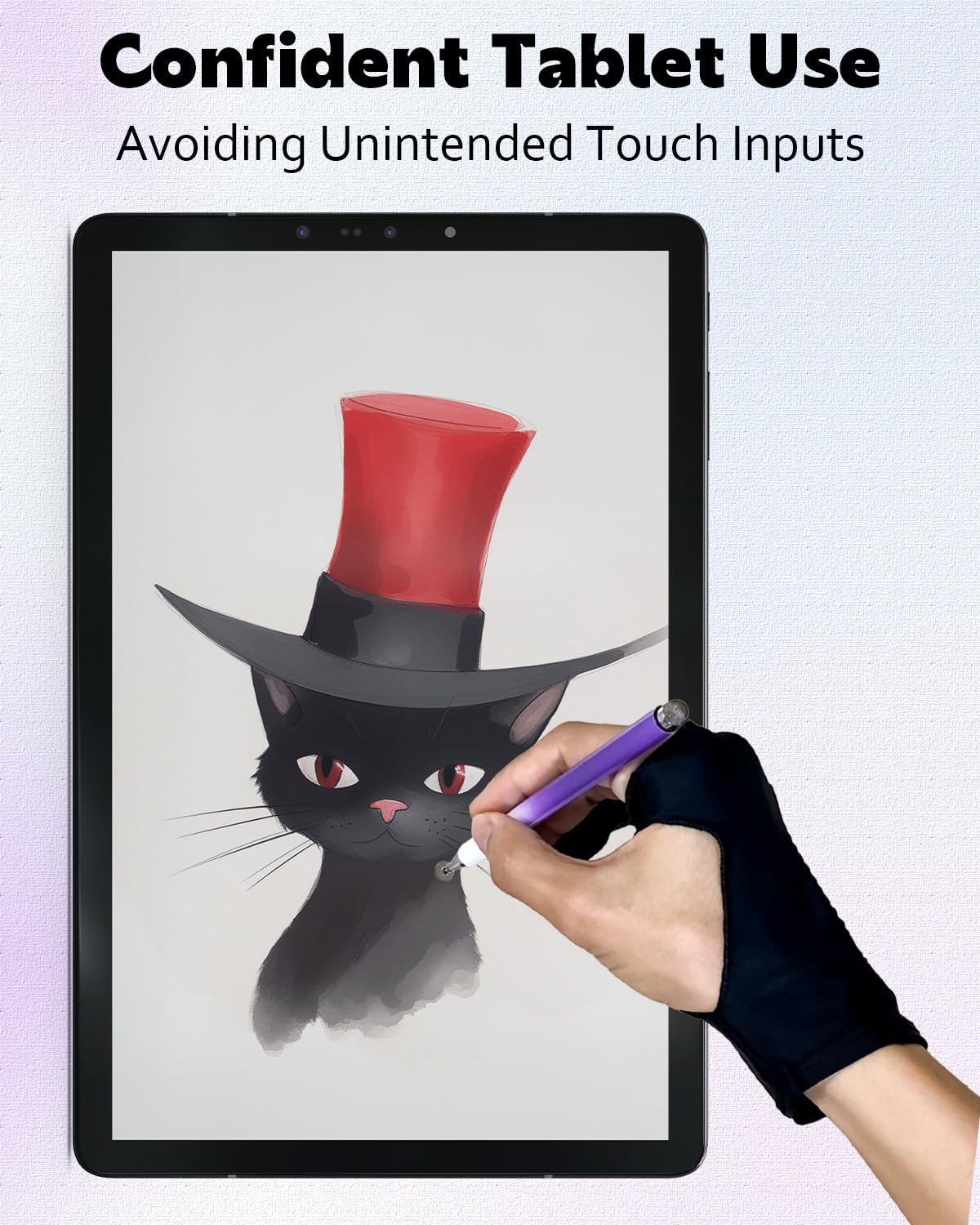 Ambervec Drawing Glove Right Left Hand, Palm Rejection Digital Art Glove For Tablet Ipad, Sketching Drawing Gloves With Two Fing