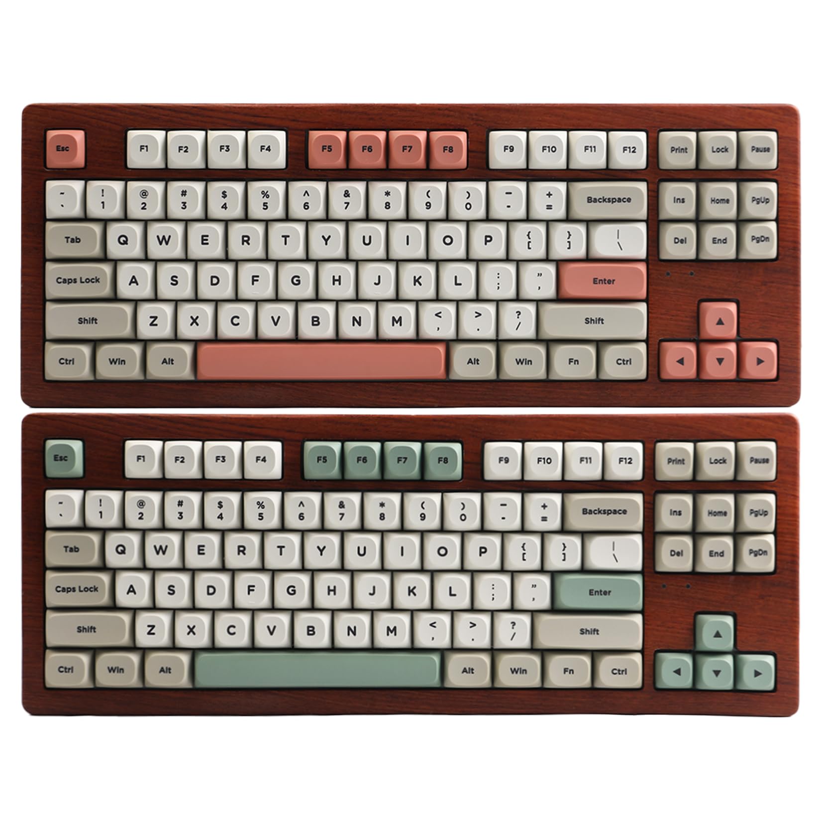 Retro 9009 Keycaps Ma Profile For Mechanical Keyboard 60% 65% 75% Dye Sub Pbt Keycaps Set Gray Red Green 142 Keys Custom Gaming