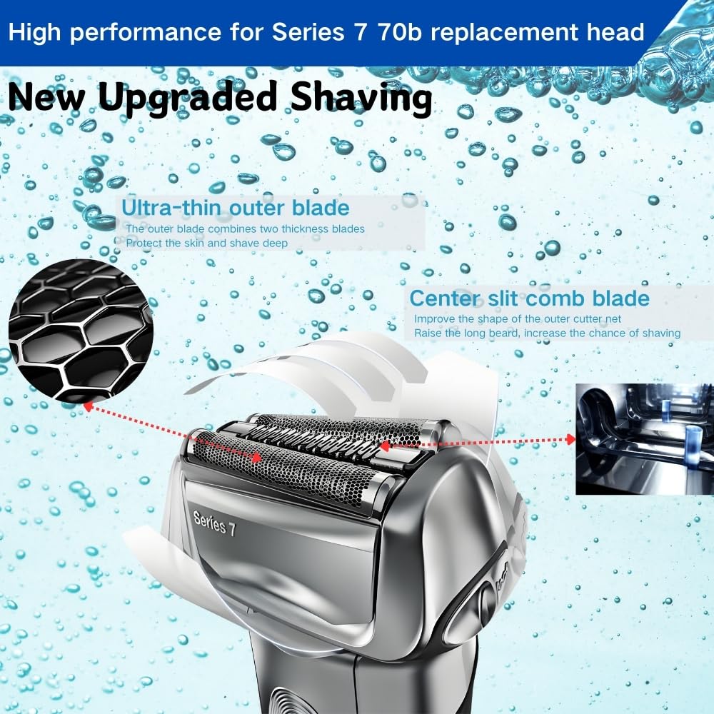 Series 7 70B Electric Shaver Replacement Head Compatible With Braun Series 7 Men Razor For 720Cc, 730Cc, 735S, 750Cc, 760Cc, 790