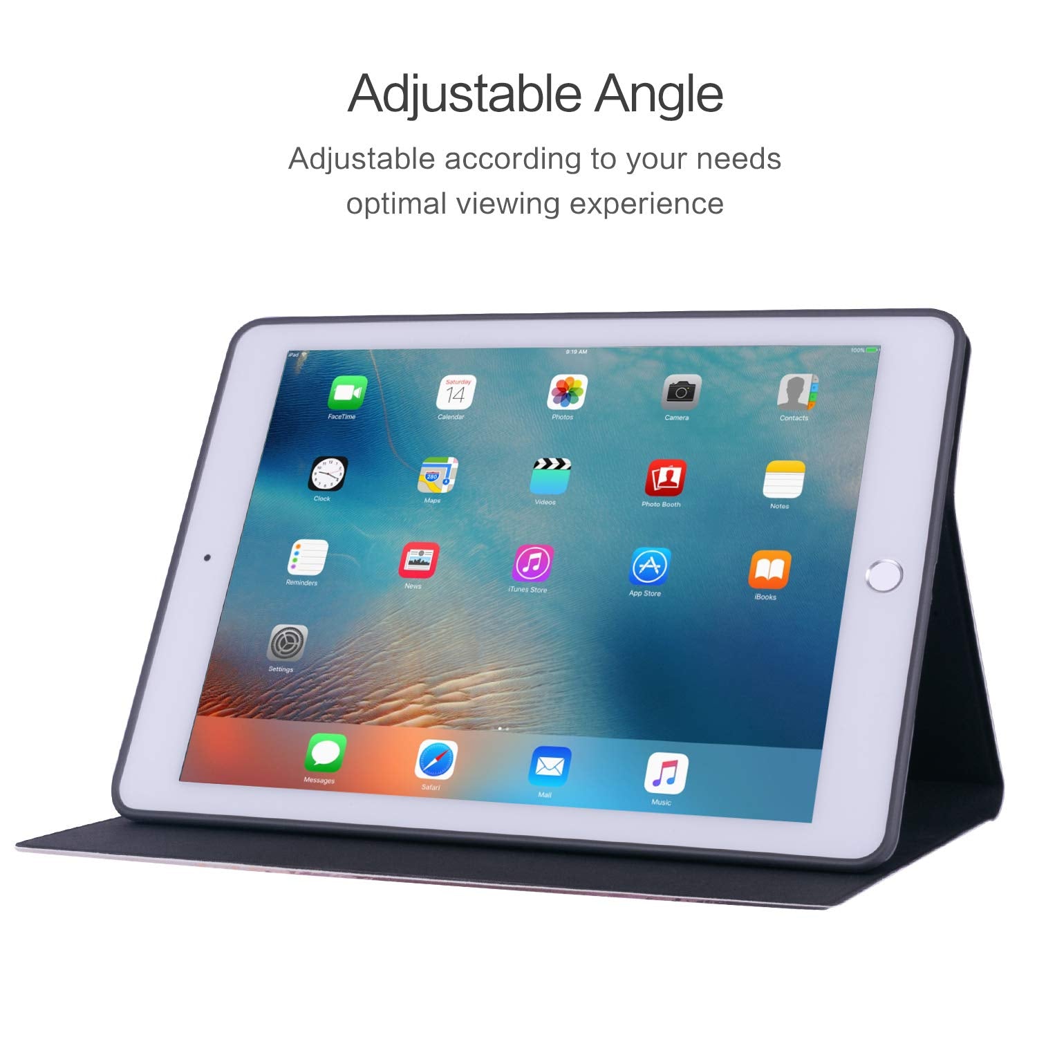 Vimorco Case For Ipad 9.7 Inch 5Th/6Th Generation 2017/2018, Protective Leather Case For Ipad 9.7 Air 1/2 Gen, Slim Adjustable M