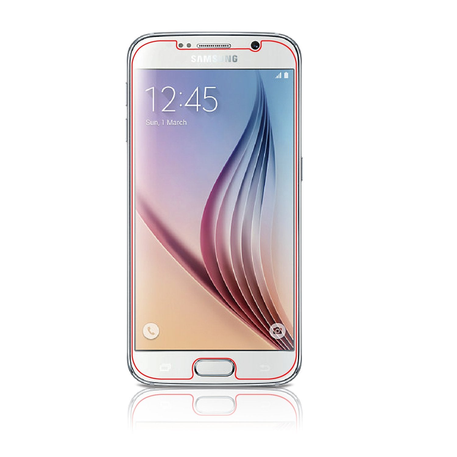 Amfilm Glass Screen Protector For Galaxy S6, Tempered Glass, With Complimentary Pet Back Film