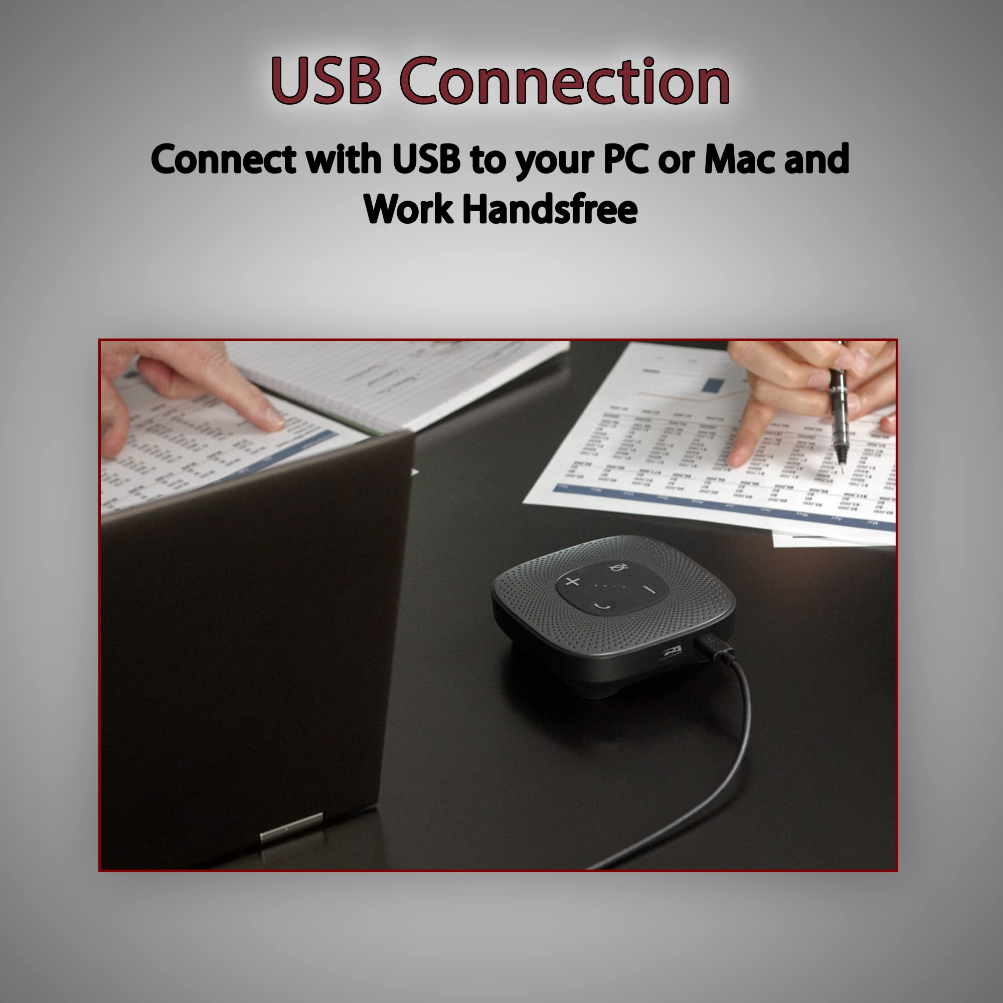 Ca Essential Speakerphone Sp 2000   Usb And Bluetooth Speakerphone, Crystal Clear Sound, 360 Degree Noise Cancelling Microphone