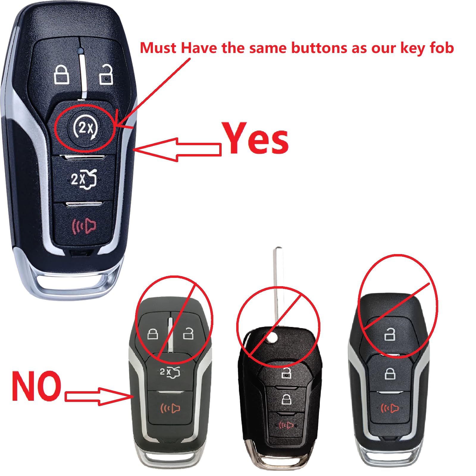 Mechanmagic Key Fob Replacement Compatible For Ford Explorer 2016-2017 Edge Mustang Fusion Titanium Lincoln Mkz Mkc 2014-2016 Mk