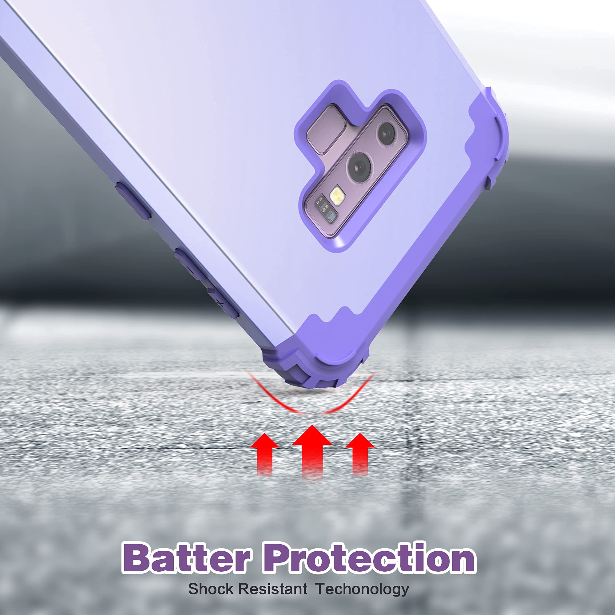 IDweel Samsung Galaxy Note 9 Case 3-in-1 Shockproof Hybrid Heavy Duty Protection Silicone PC Purple