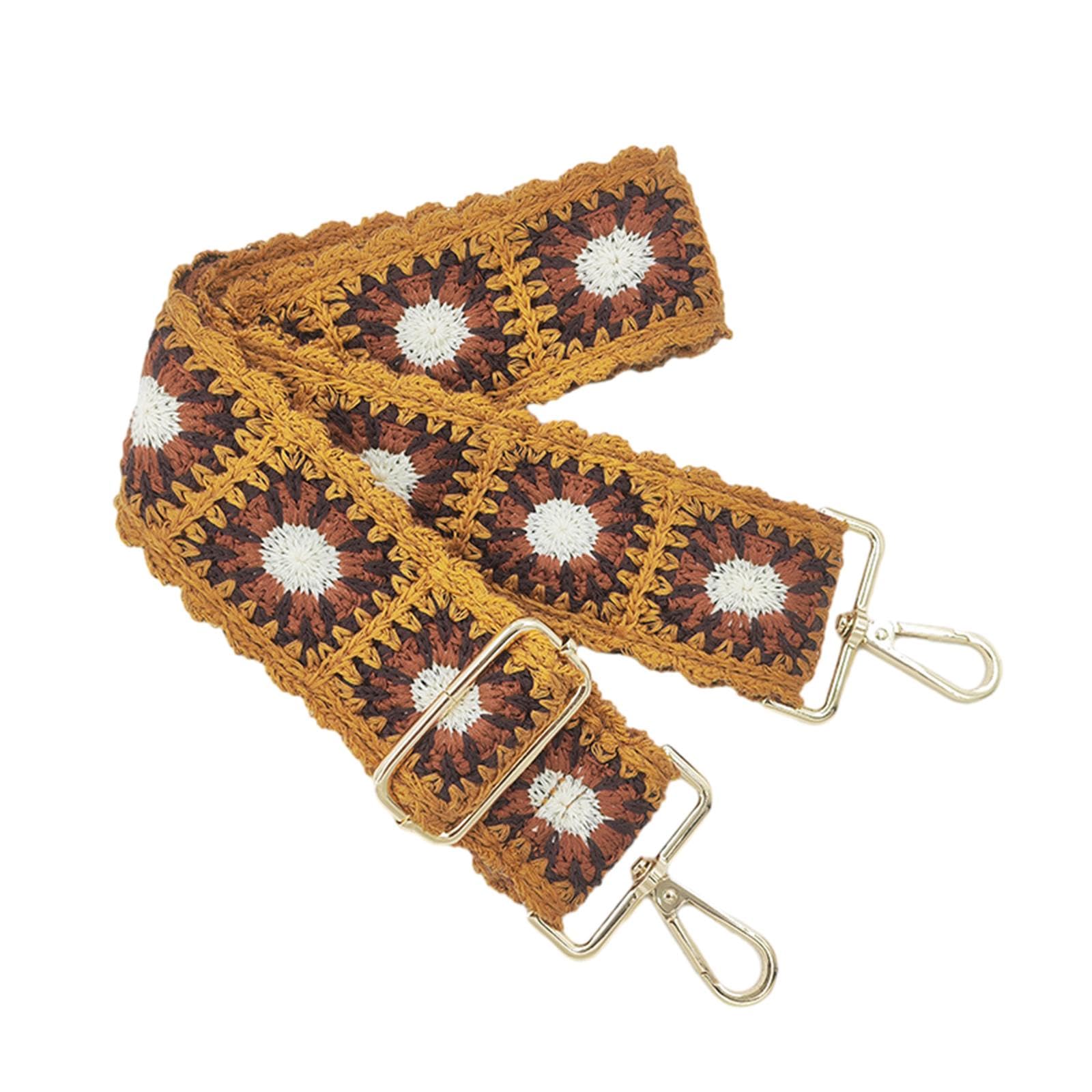 MYADDICTION Bohemian Guitar Strap Comfortable Multipurpose Bag Strap for Electric Guitar Brown