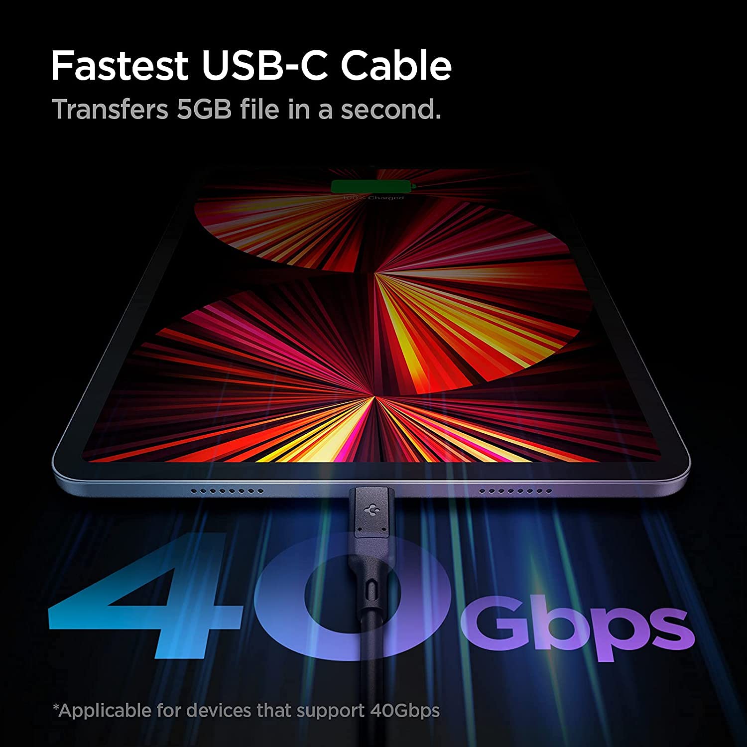 Spigen [Usb If Certified Usb 4 Cable 2.6Ft For Thunderbolt 4 3 Cable,100W Charging 40Gbps Data Transfer 8K Video Type C For Macbook Ipad M2 M1 Pro Air Galaxy S23 S22 Ultra Plus Mac Mini External Ssd