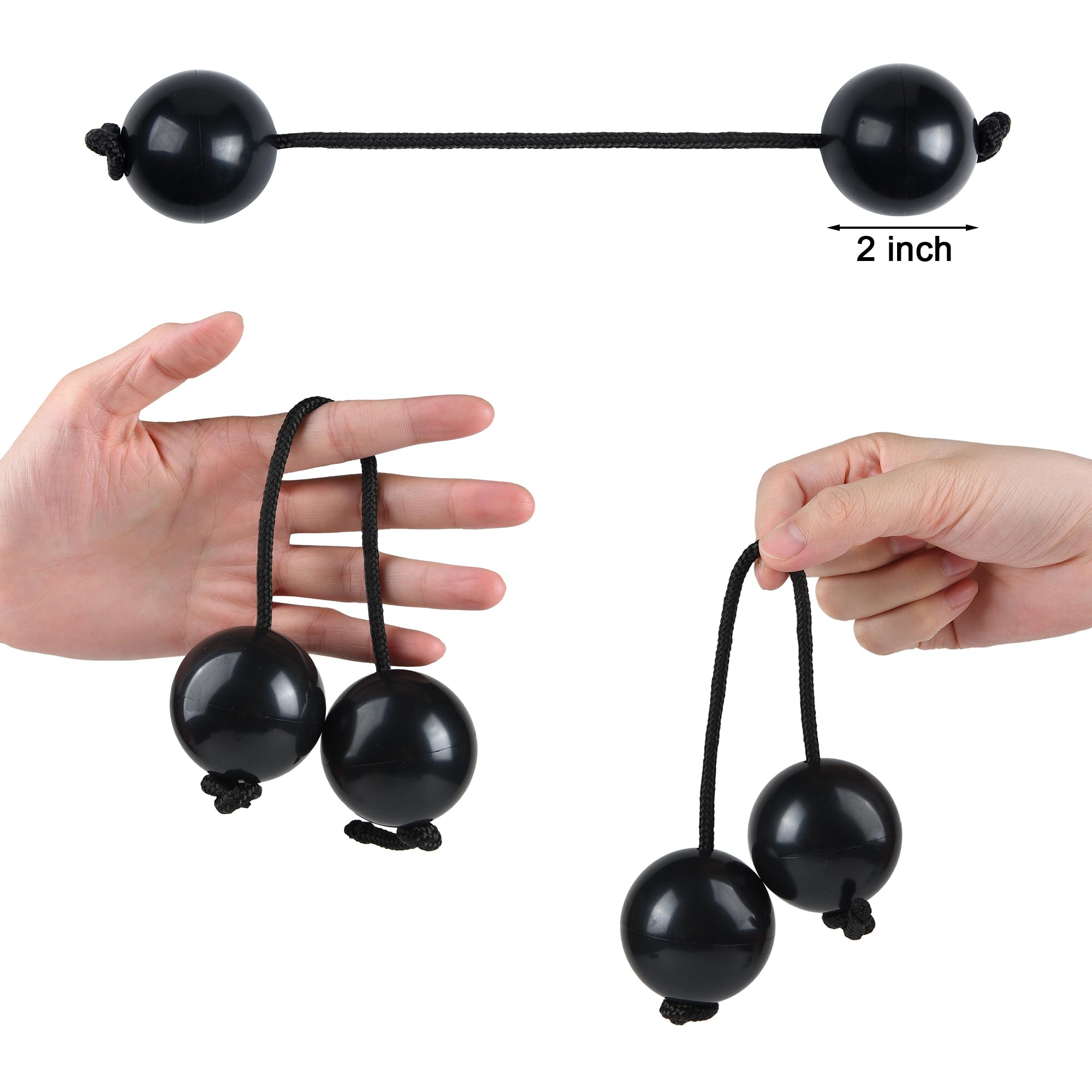 2Pcs Asalato Shakers, Kashaka Rhythmic Ball African Musical Instrument Aslatua Shakers, Black