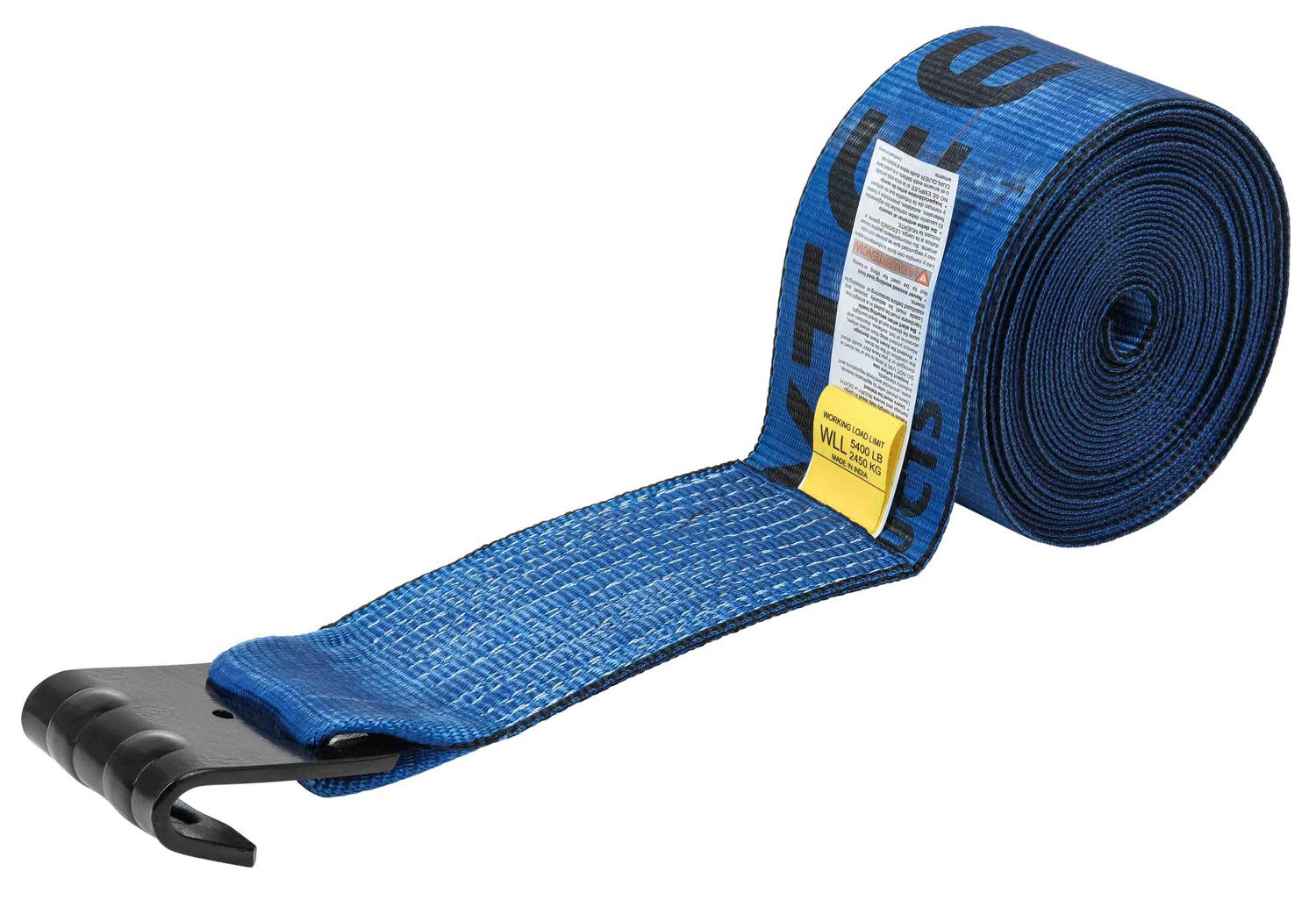 Mytee Products Winch Straps 4 X 30 Blue Heavy Duty Tie Down W Flat Hook Wll 5400 Lbs  4 Inch Cargo Control For Flatbed Truck Uti