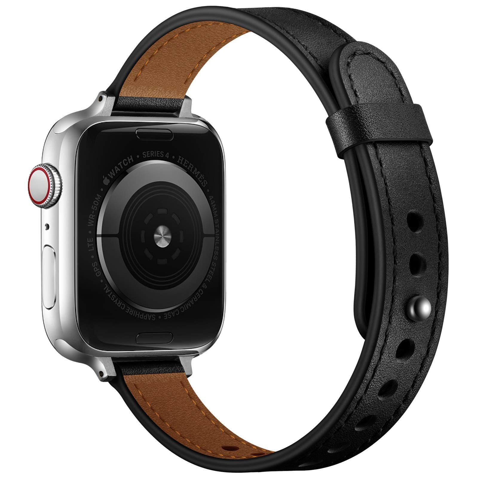 Ouheng Slim Band Compatible With Apple Watch Band 42Mm (Series 10) 41Mm 40Mm 38Mm, Women Genuine Leather Band Replacement Thin S