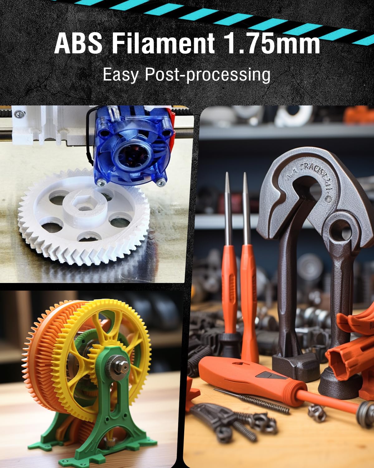 Sunlu Abs Filament 1.75Mm, Highly Resistant Durable Abs 3D Printer Filament 0.02Mm, Fit Most Fdm 3D Printers, Good Vacuum Packag