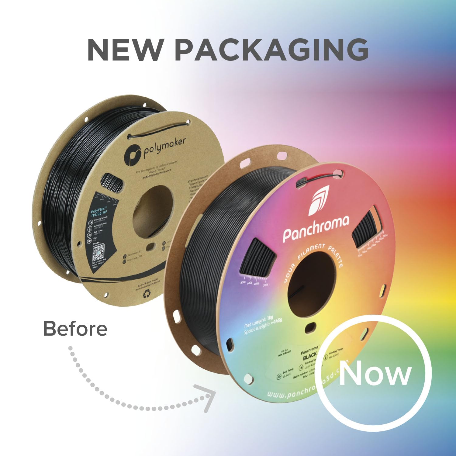 Polymaker Panchroma Pla Filament, Luminous Rainbow 1.75Mm 3D Printing Filament, 3D Printer Pla Filament, Fit Most Fdm 3D Printer
