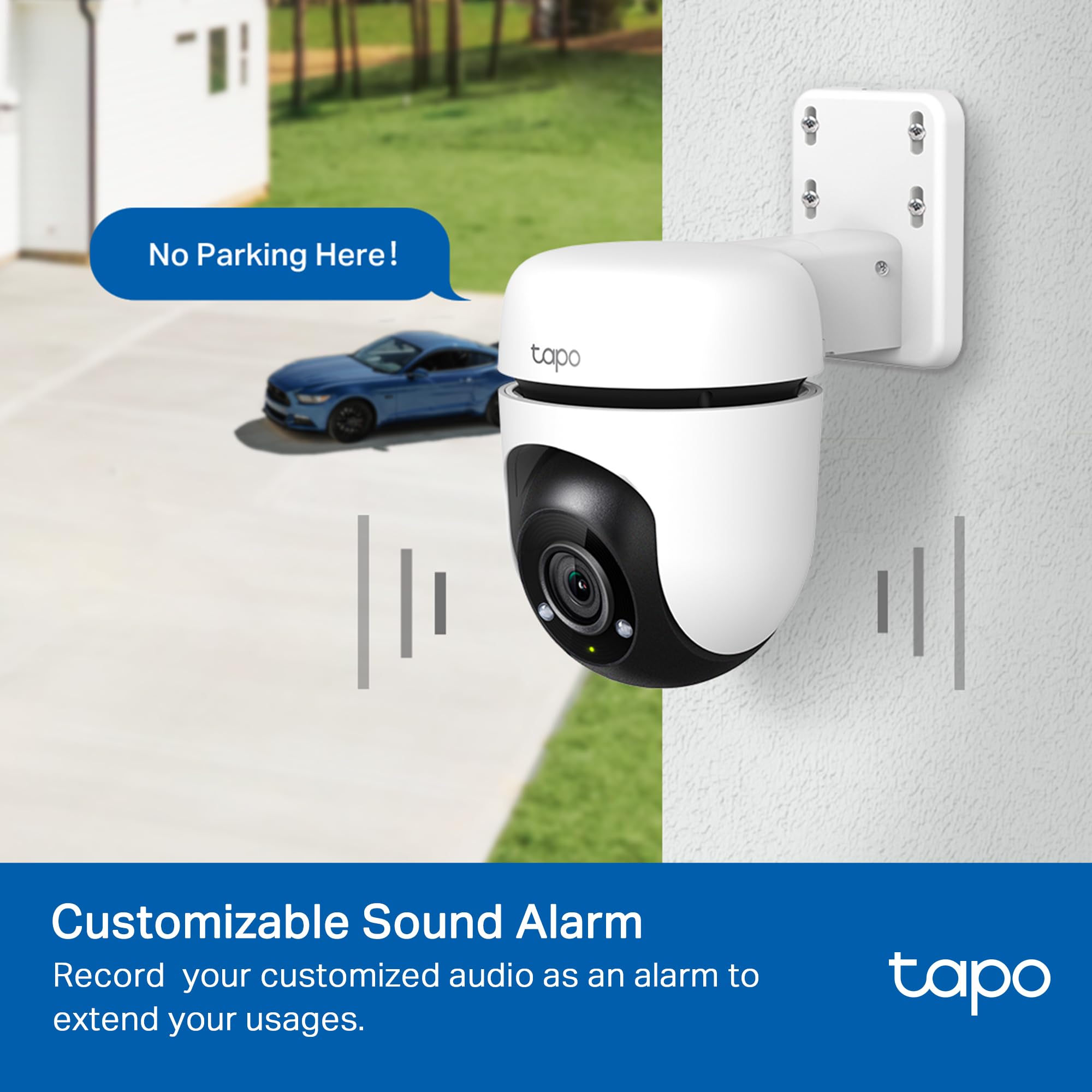 Tapo 1080P Outdoor Wired Pan/Tilt Security Wi-Fi Camera, 360 View, Motion Tracking, Works With Alexa & Google Home, Night Vision