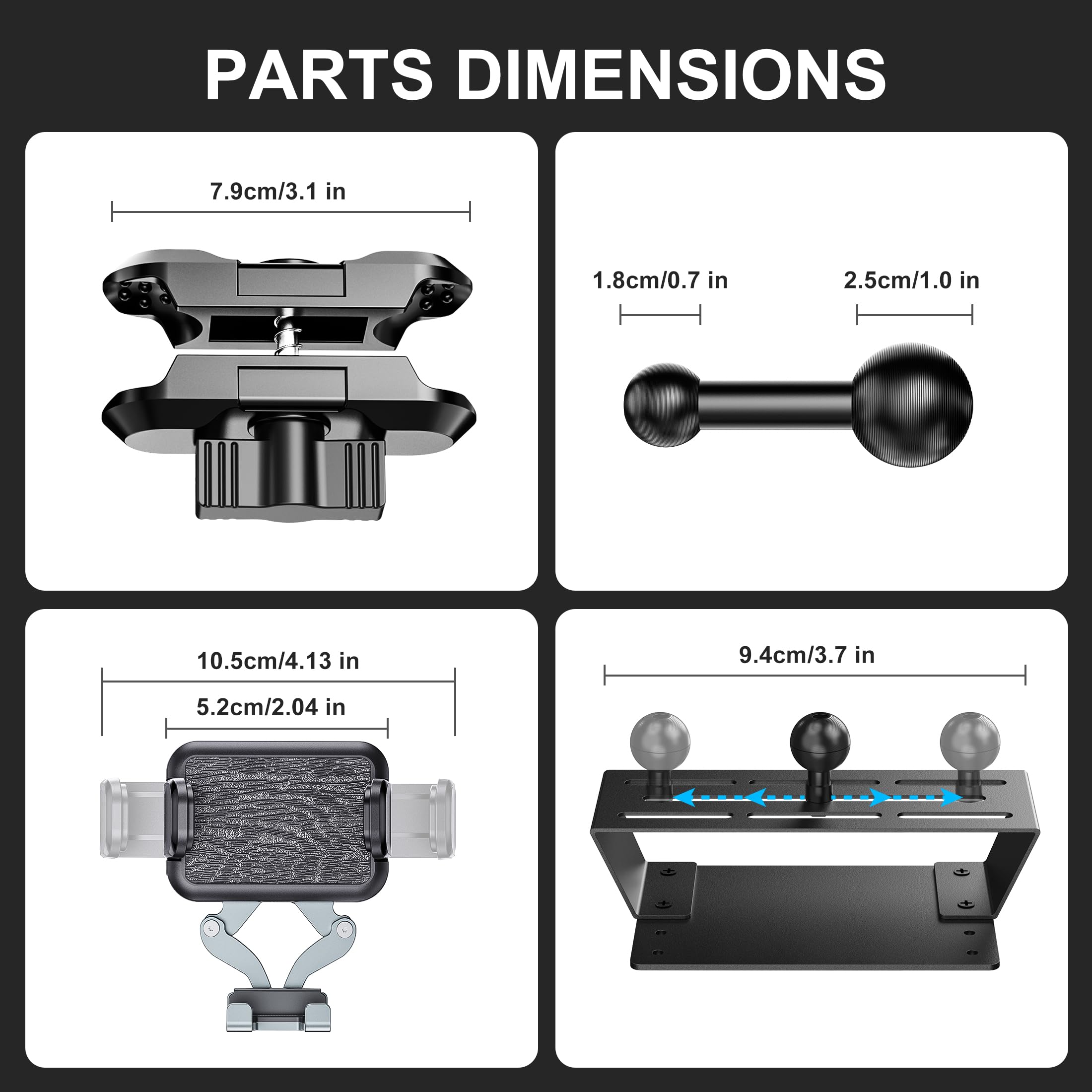 Surfcabin Dash Mount Phone Holder Compatible With 2015-2020 F150 2017-2022 F250 F350 Metal Cellphone Mounting Bracket Stand For