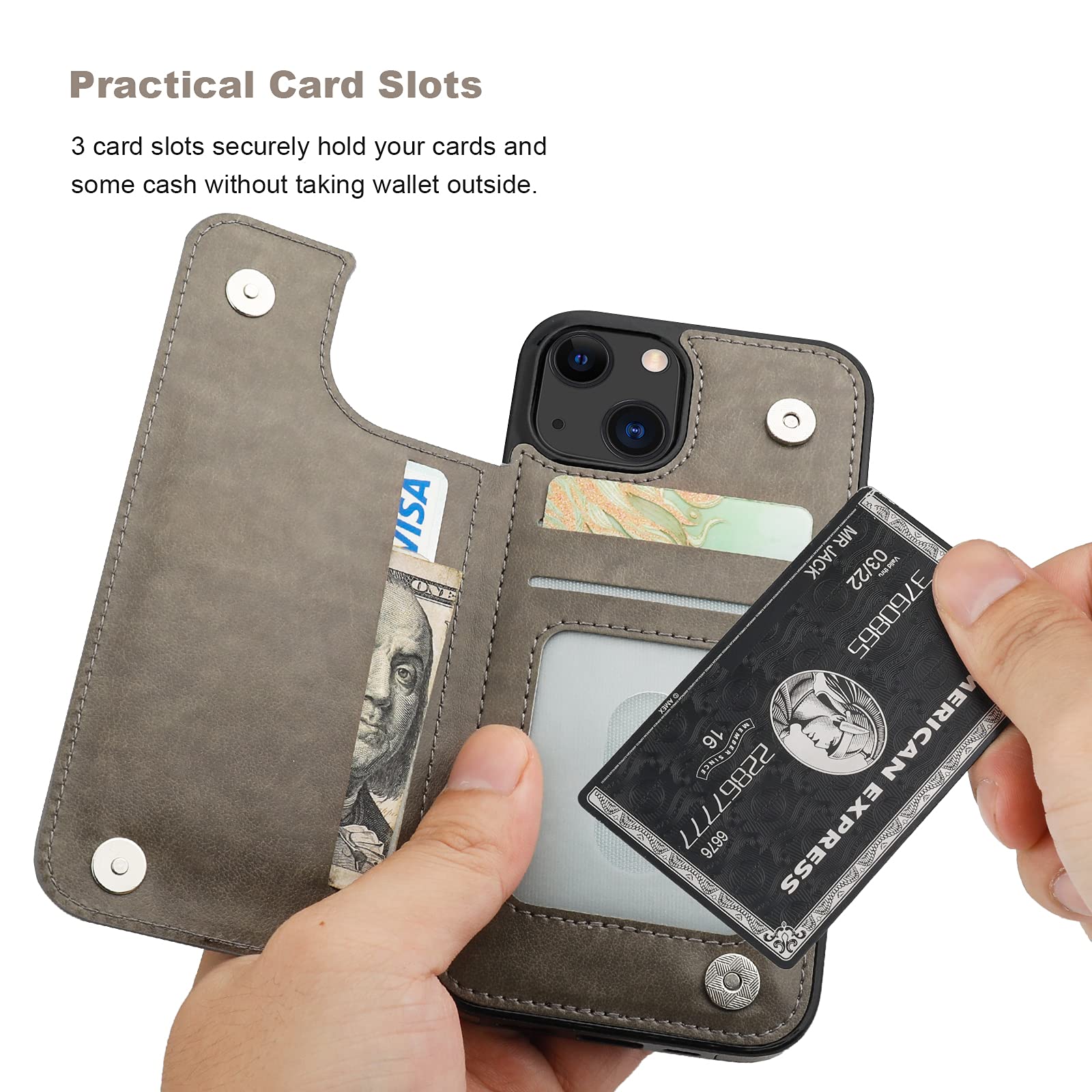 Vaburs Compatible With Iphone 13 Case Wallet With Card Holder, Embossed Butterfly Pattern Pu Leather Double Buttons Flip Shockpr