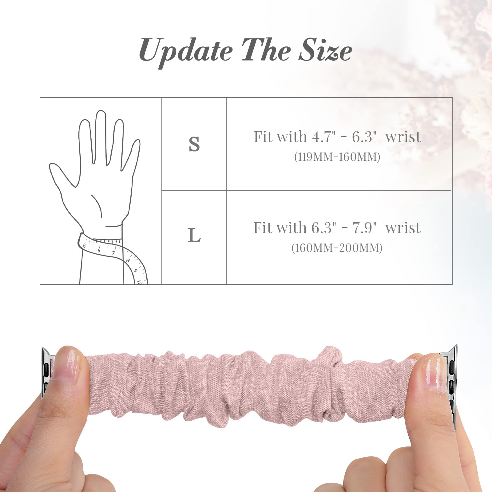 Recoppa Compatible For Apple Watch Band Scrunchie 38Mm 40Mm 41Mm 42Mm 44Mm 45Mm 46Mm Cute Printed Elastic Solo Loop Bands Women