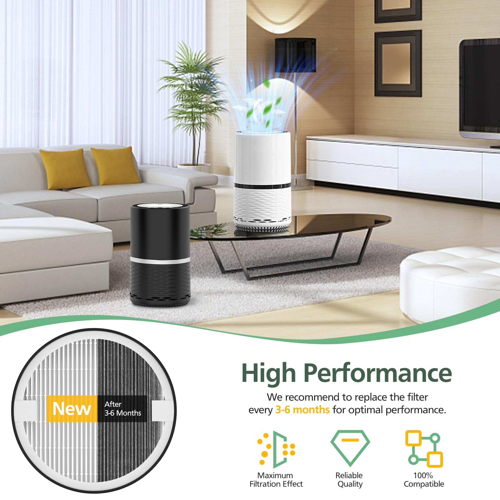 Lv H132 Replacement Filter Compatible With Levoit Lv H132 Air Purifier, Pre Filters, H13 True Hepa Filter, Activated Carbon Filt