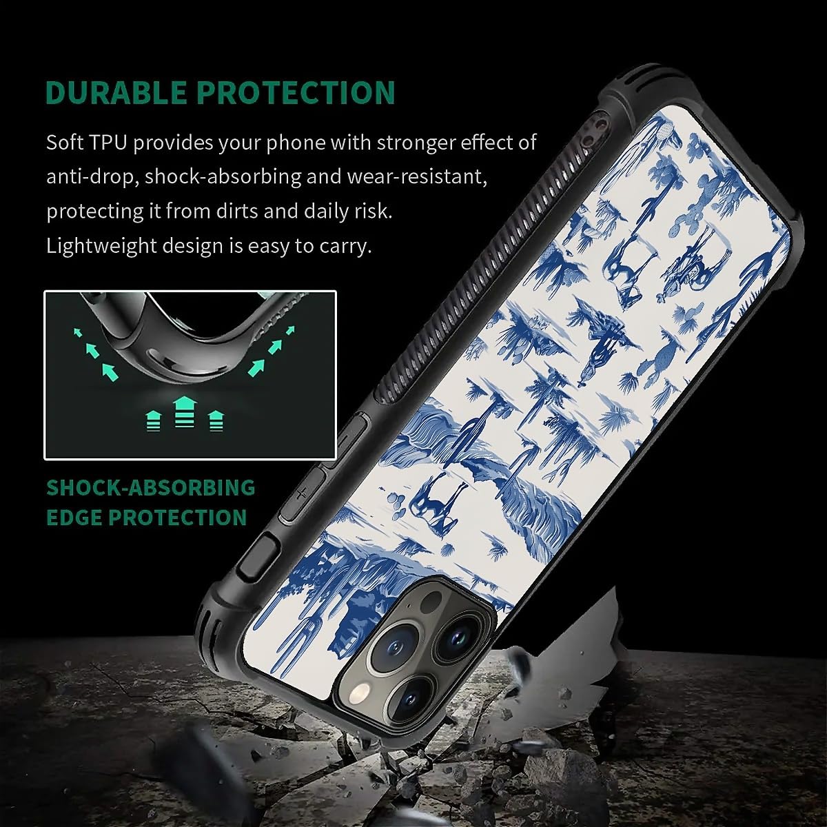 Fkbrcl4U For Iphone 15 Pro Max Case,Graphic Design For Girl Boy Soft Silicone Hard Acrylic Shock Protection Designed For Iphone