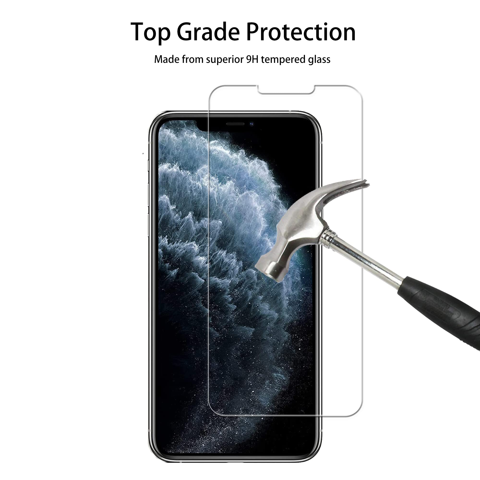 Hkkais Easy Alignment Frame Designed For Iphone11 Pro/Iphone Xs/Iphone X Tempered Glass Screen Protector Film 2 Pack